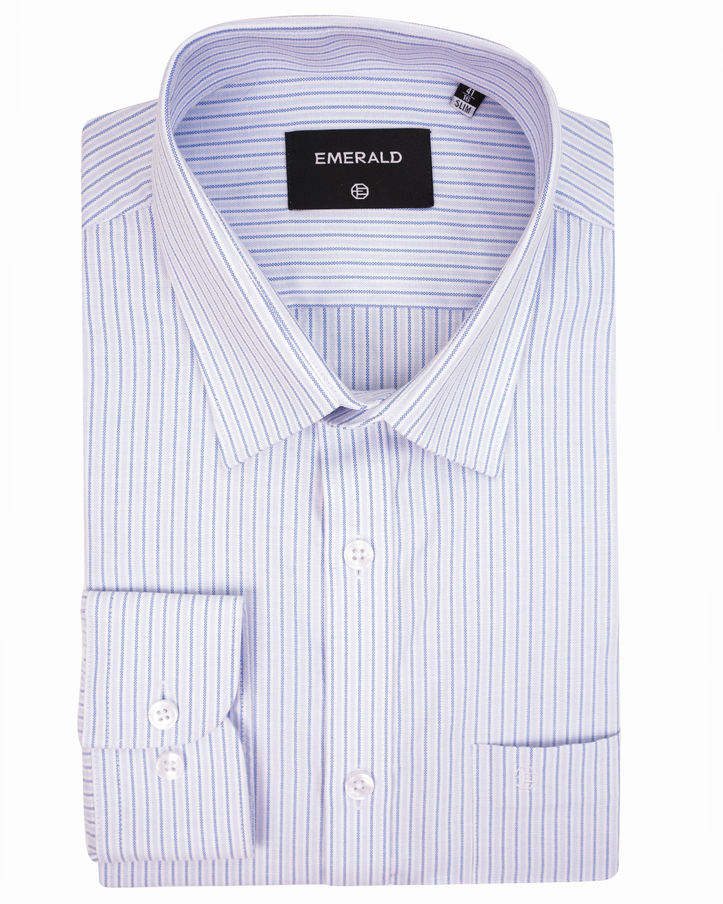 Emerald Formal Stripe Slim Fit-Baby Blue
