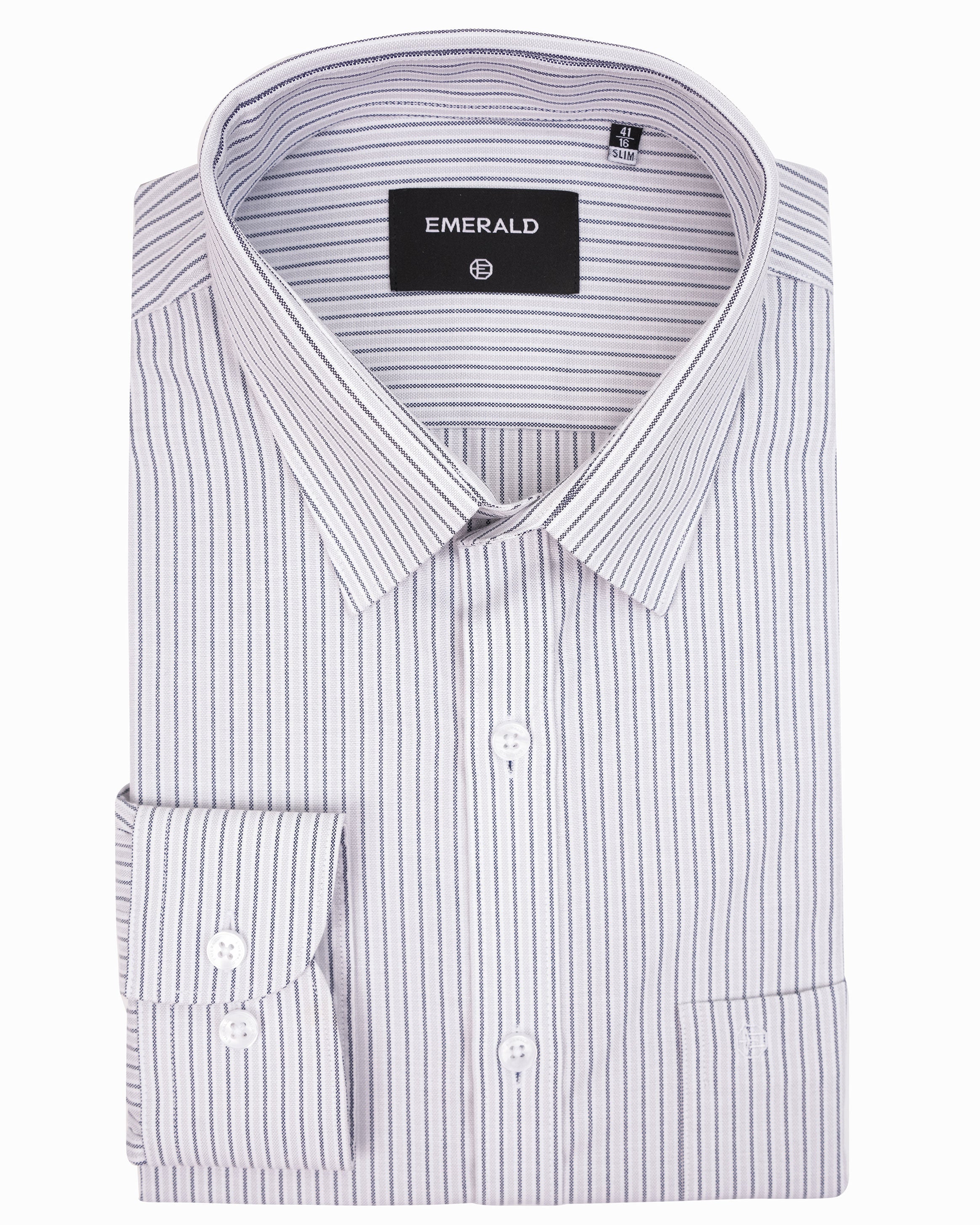 Emerald Formal Stripe Slim Fit-Charcoal