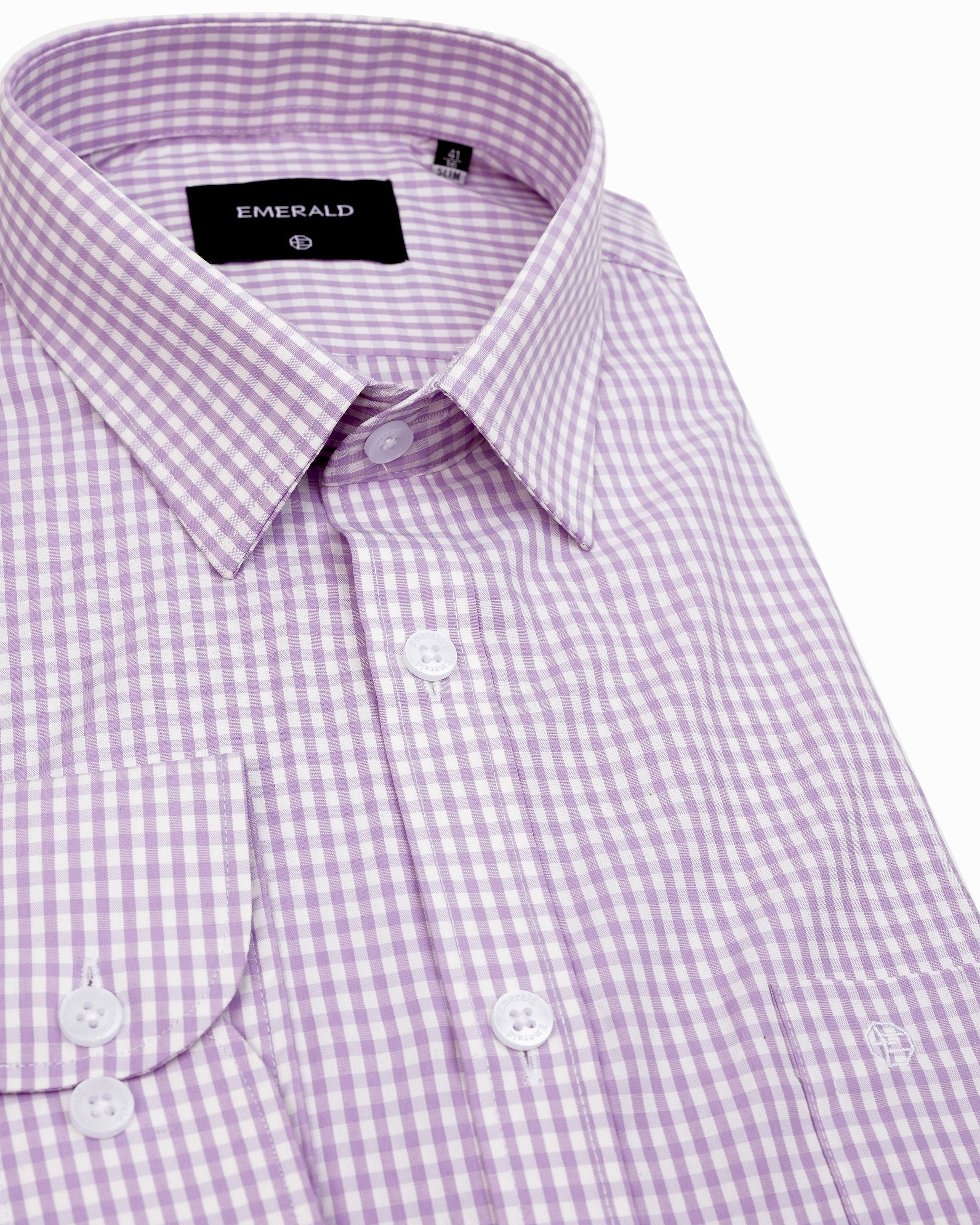 Emerald Formal Checks Slim Fit-Medium Violet