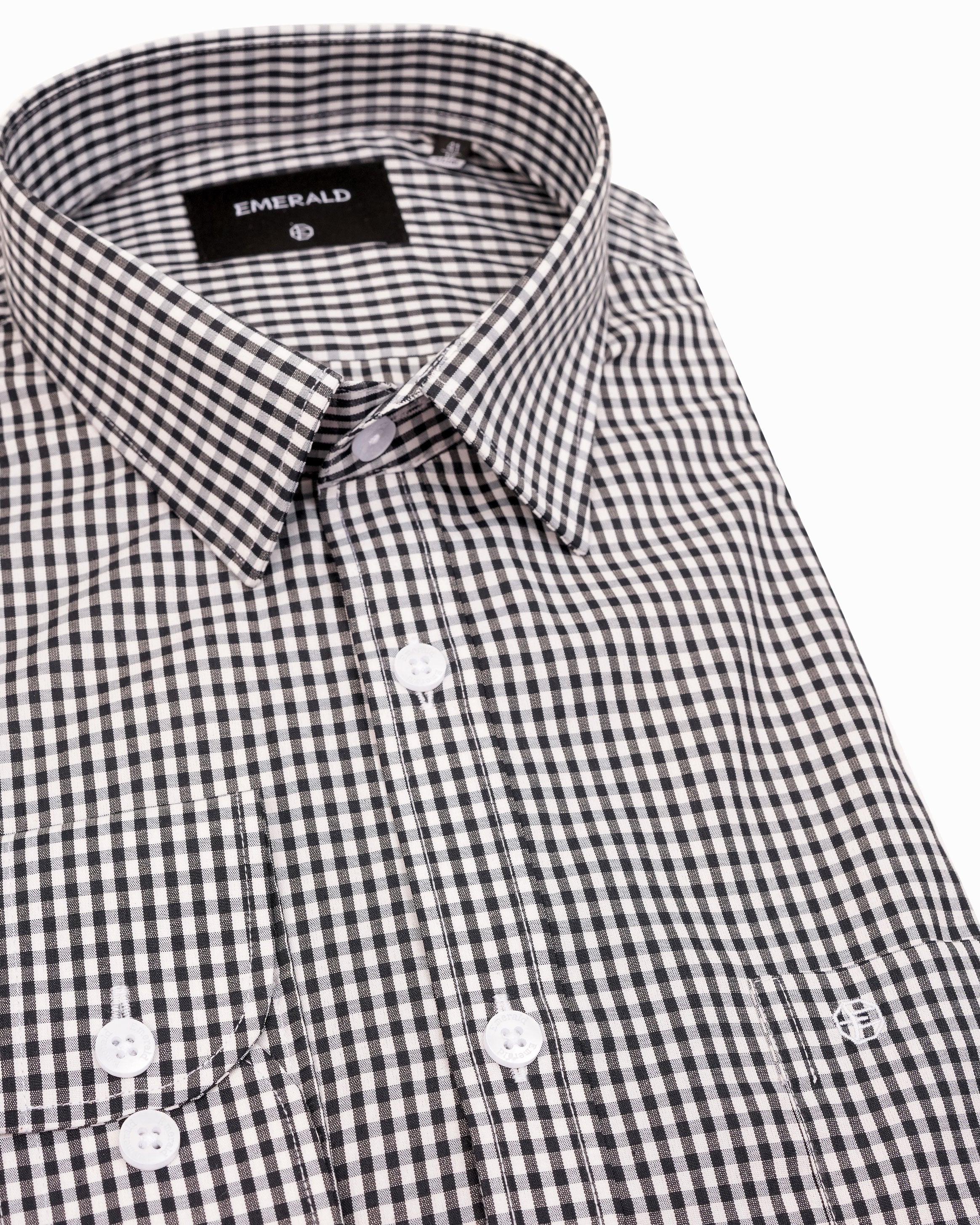 Emerald Formal Checks Slim Fit-Black