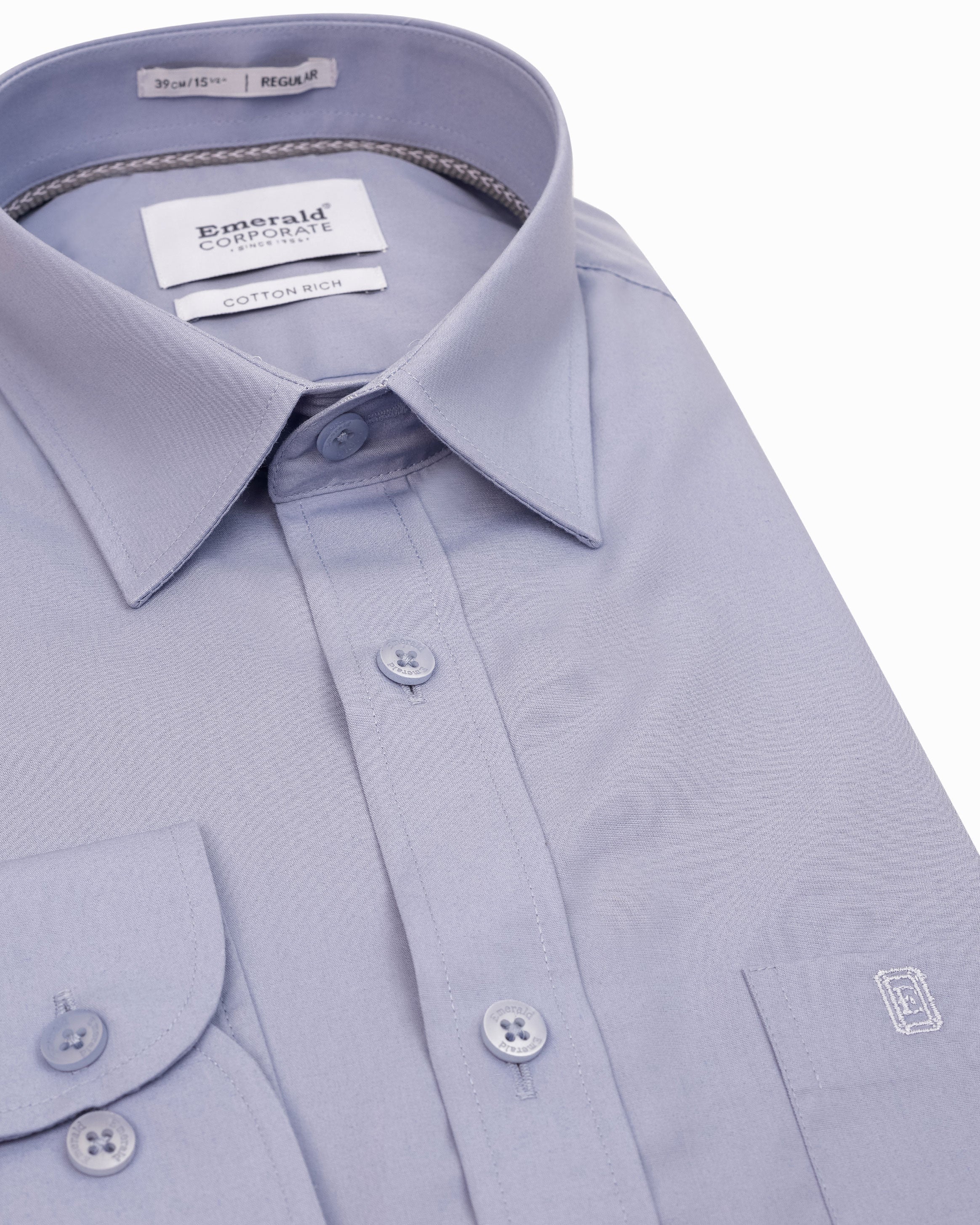 Emerald Formal Plain Regular Fit-Blue Ultramarine