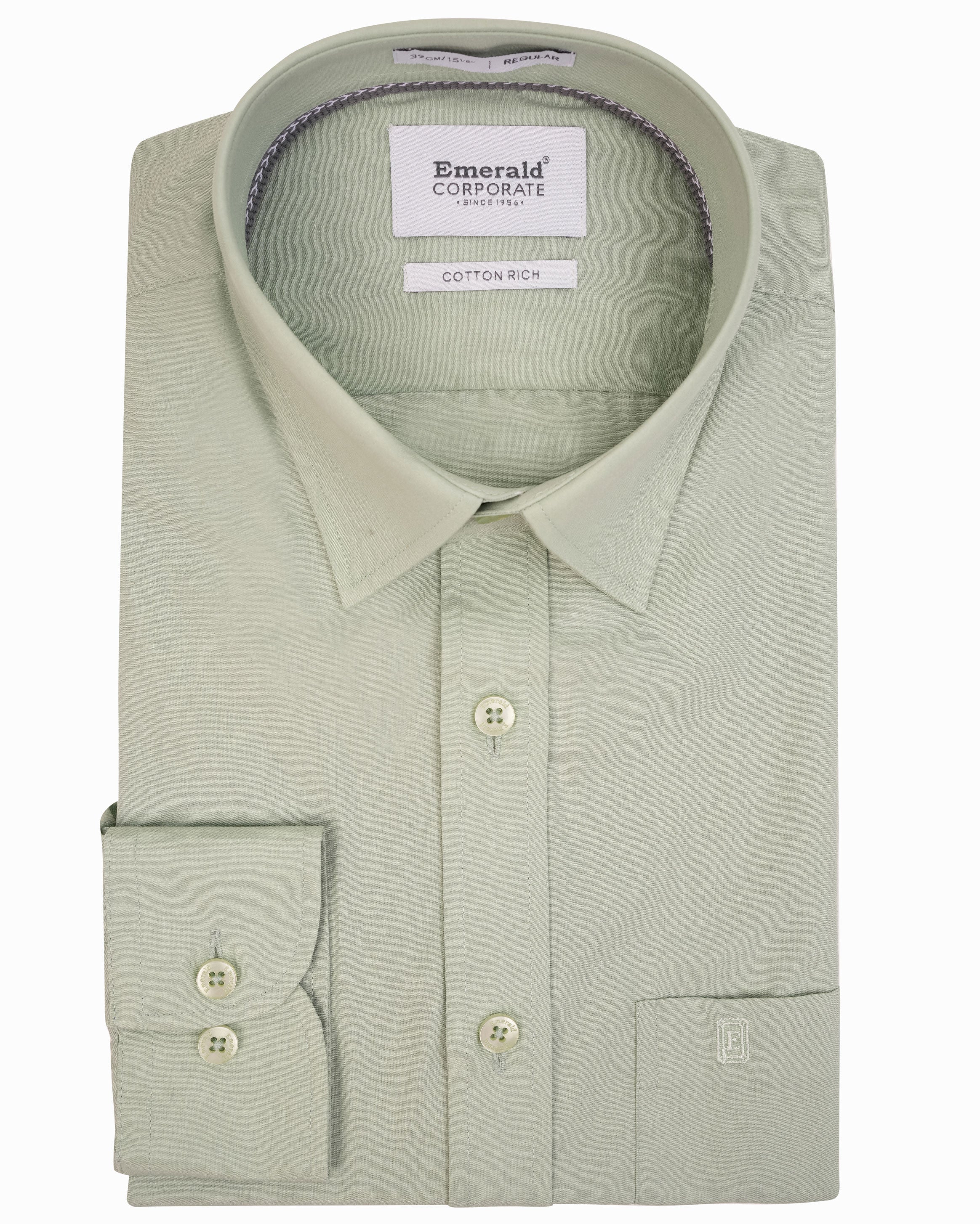 Emerald Formal Plain Regular Fit-Jade Green