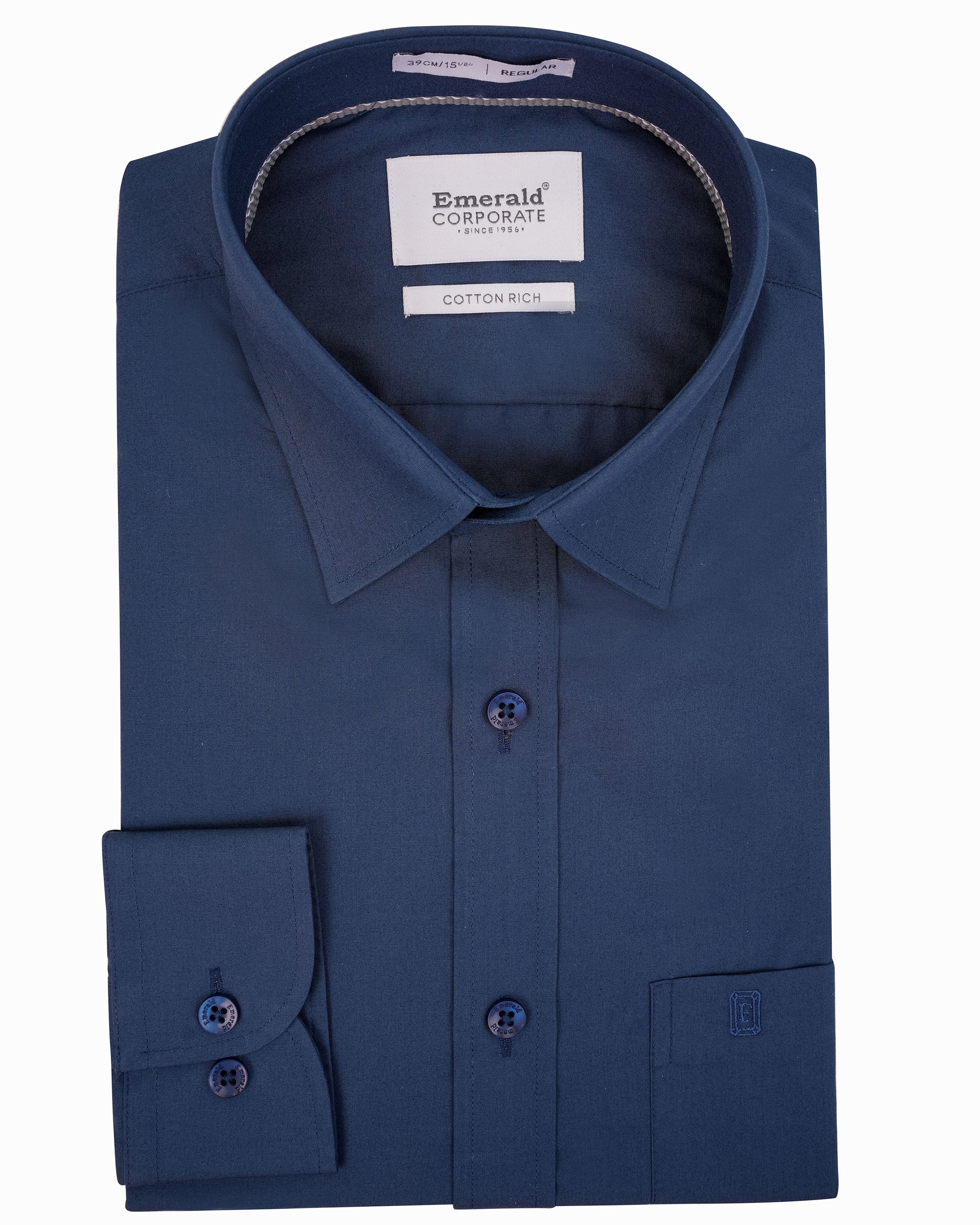 Emerald Formal Plain Regular Fit-Midnight
