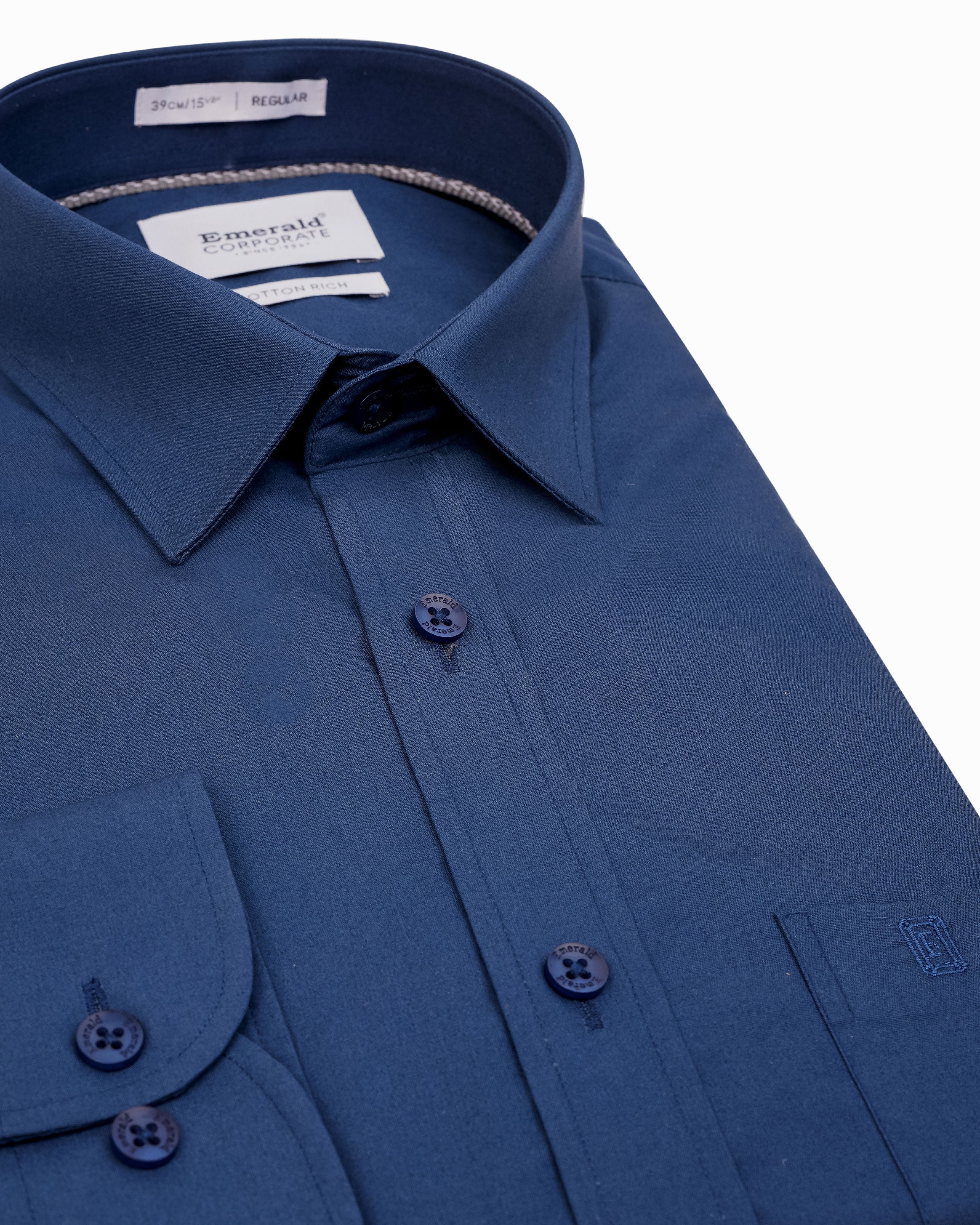 Emerald Formal Plain Regular Fit-Midnight