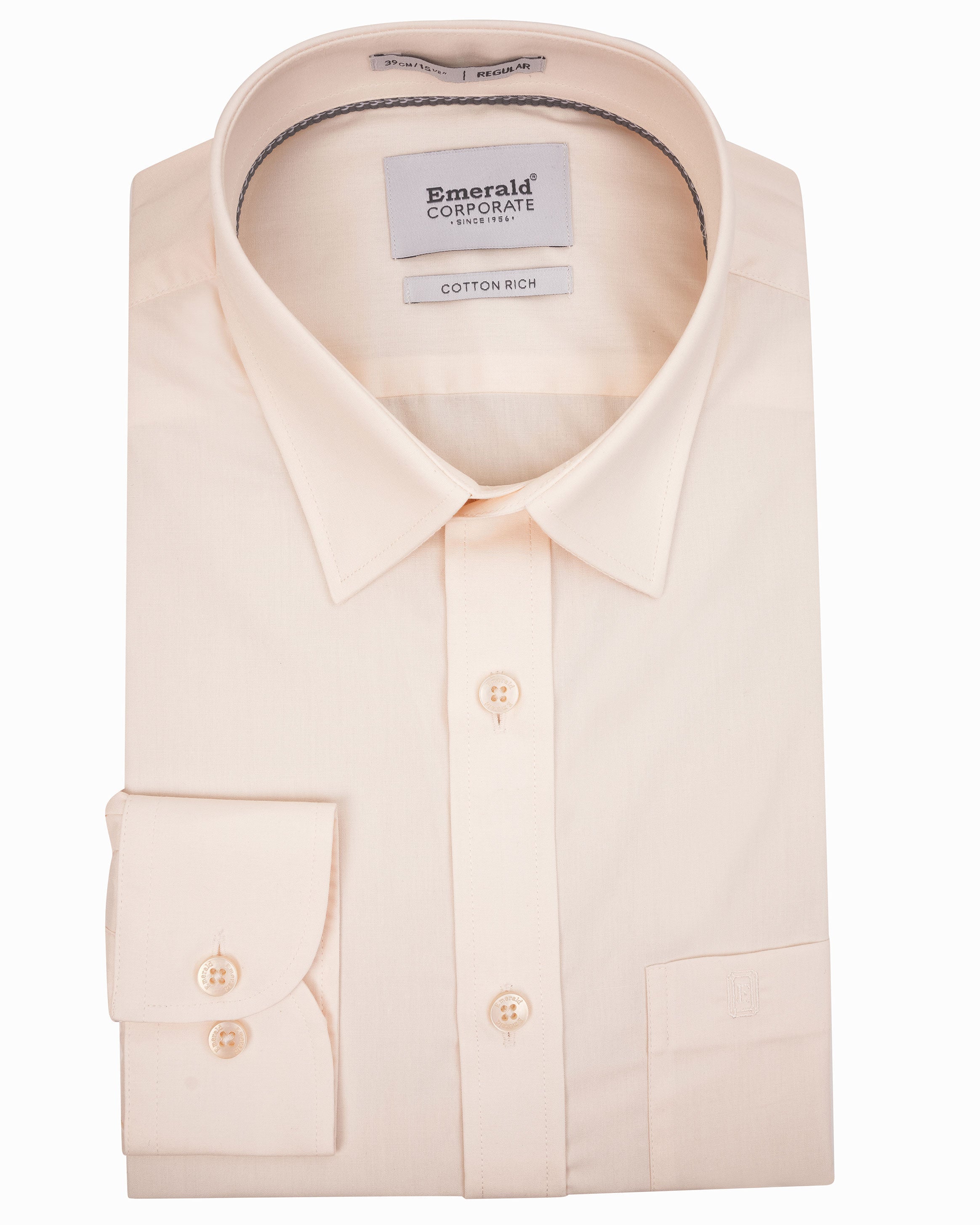 Emerald Formal Plain Regular Fit-Vanilla Custard