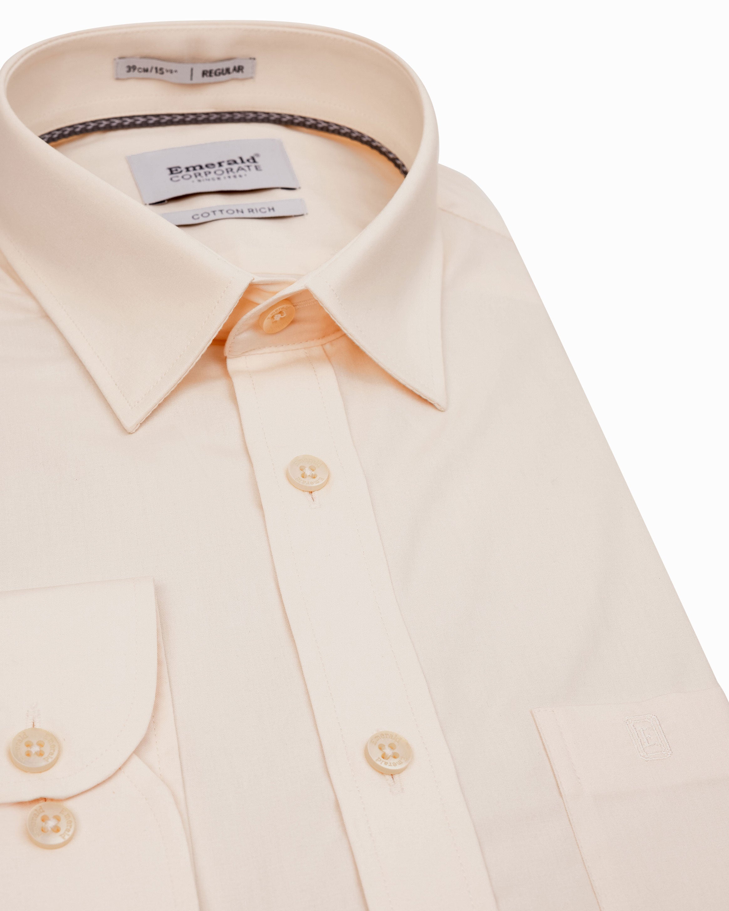 Emerald Formal Plain Regular Fit-Vanilla Custard