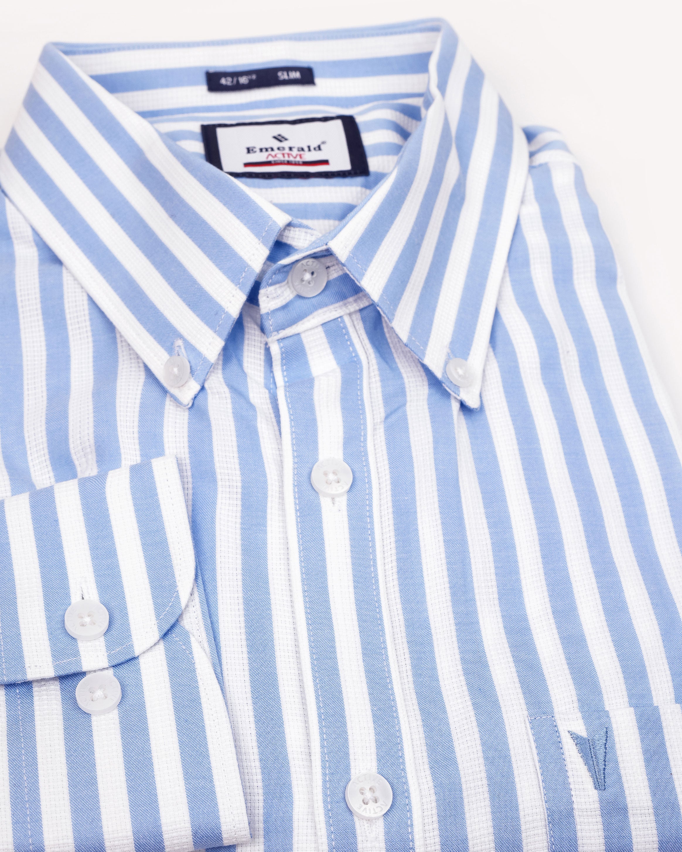Emerald Active Stripe Slim Fit-Little Boy Blue