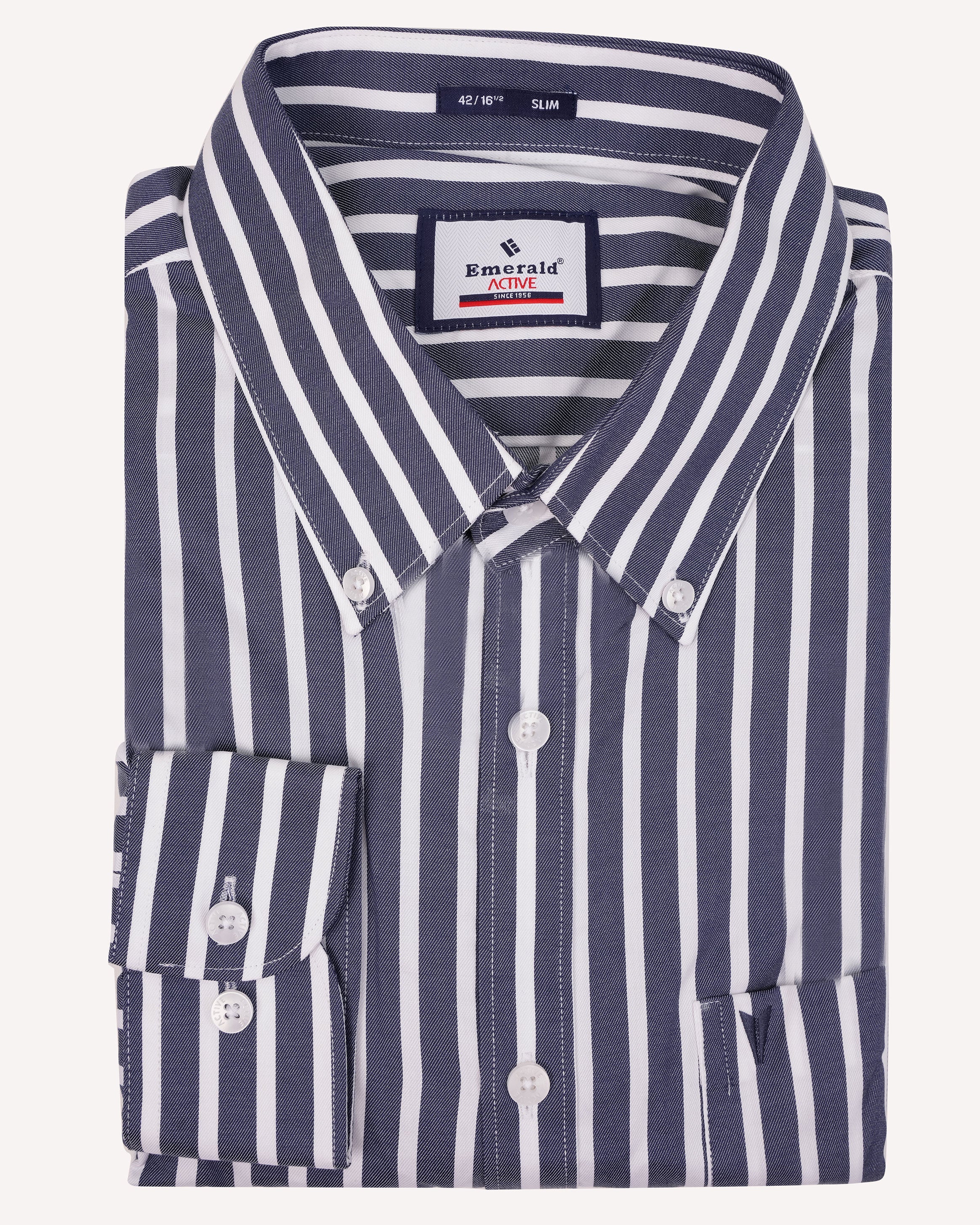 Emerald Active Stripe Slim Fit-Moonlight