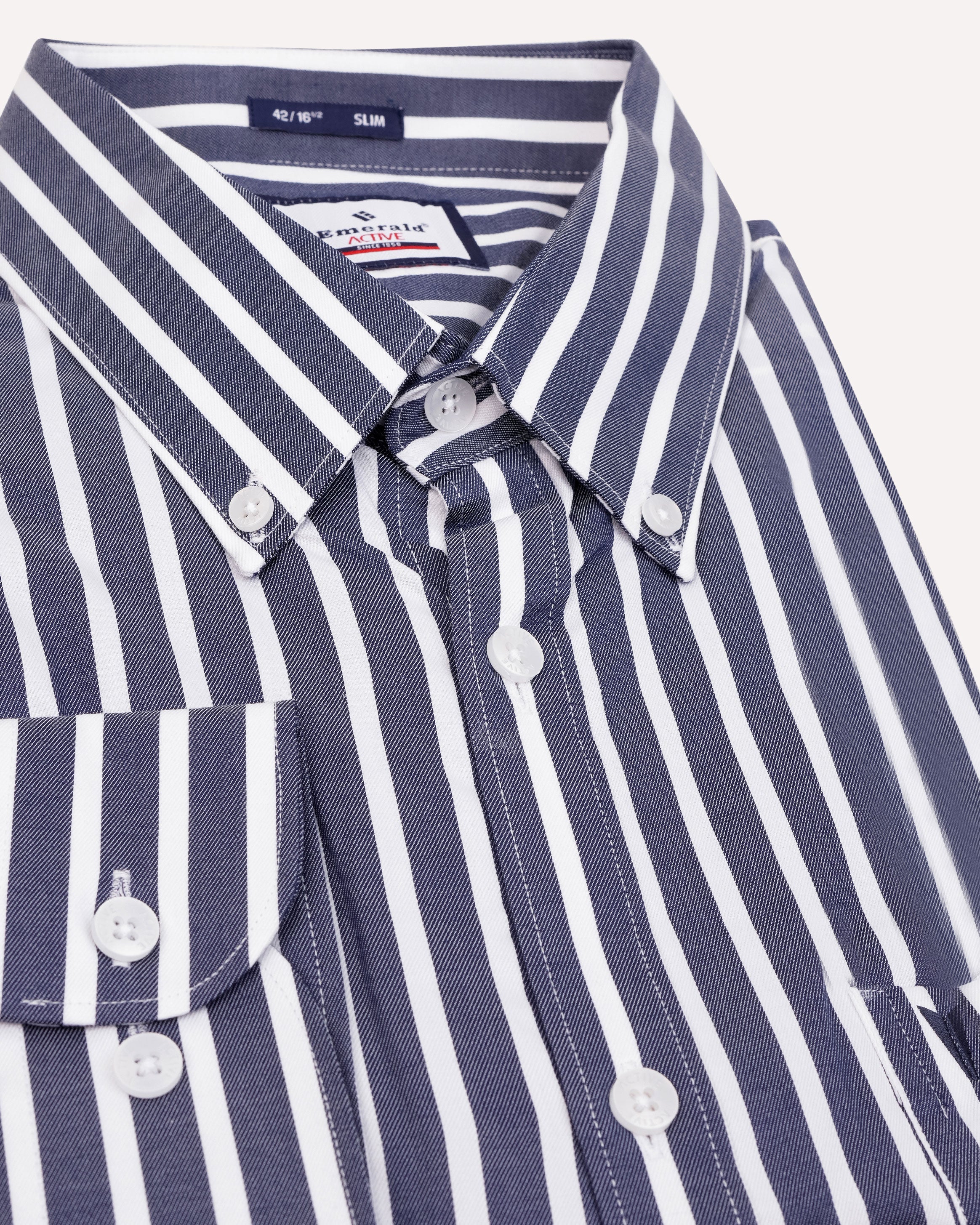 Emerald Active Stripe Slim Fit-Moonlight