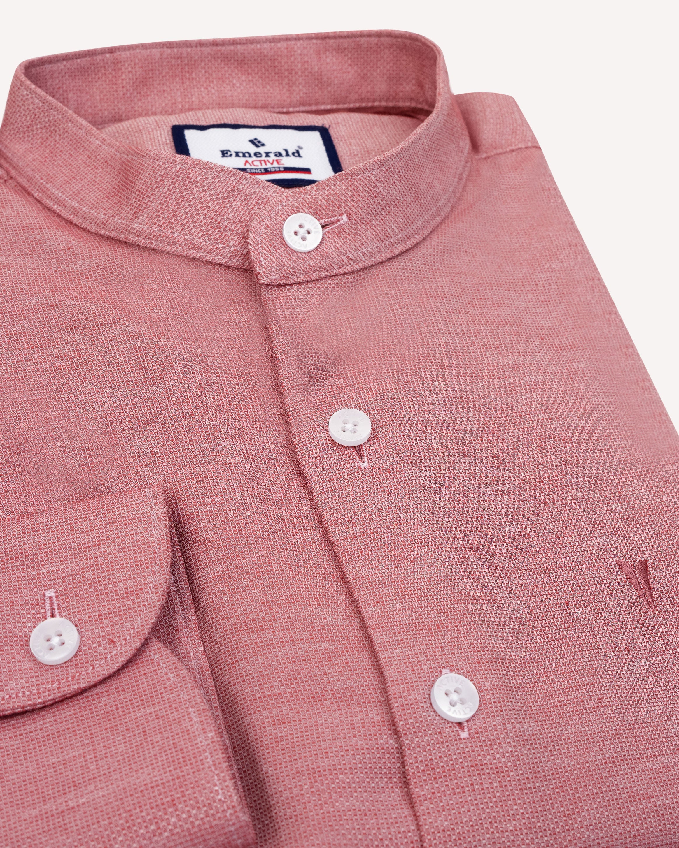 Emerald Active Dobby Slim Fit-Desert Rose