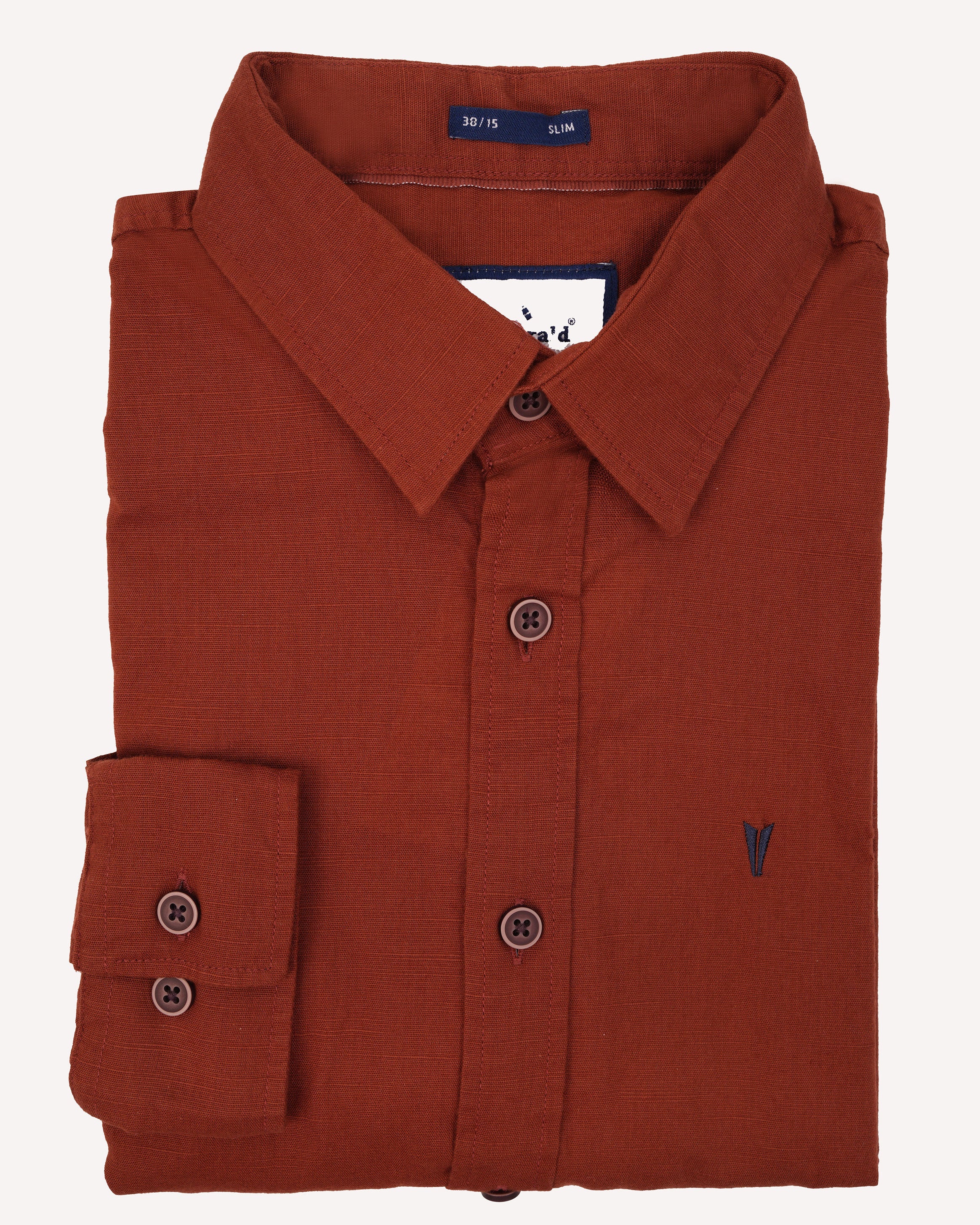Emerald Active Linen Looks Slim Fit-Brown Sequoia