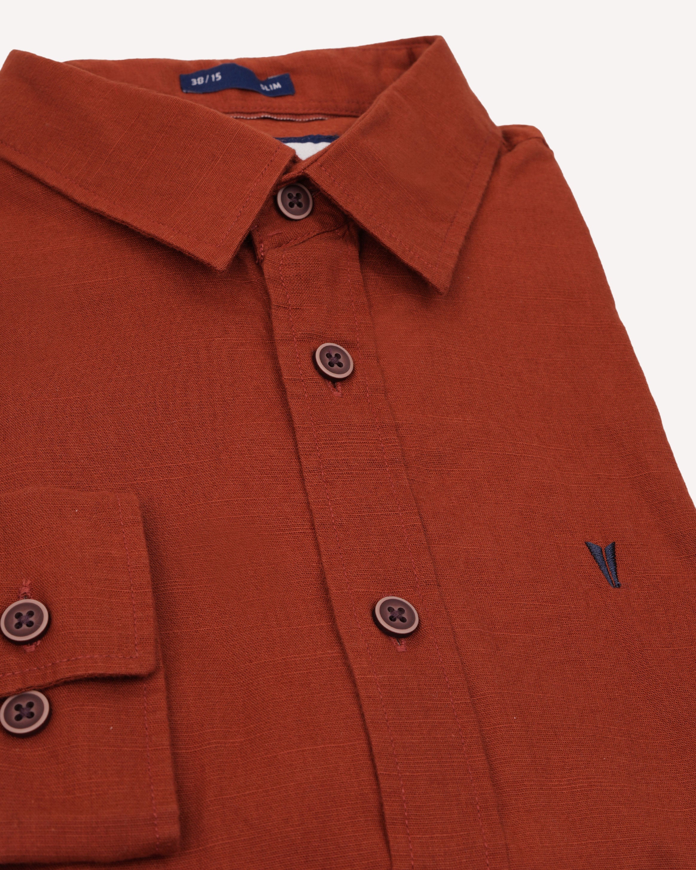 Emerald Active Linen Looks Slim Fit-Brown Sequoia