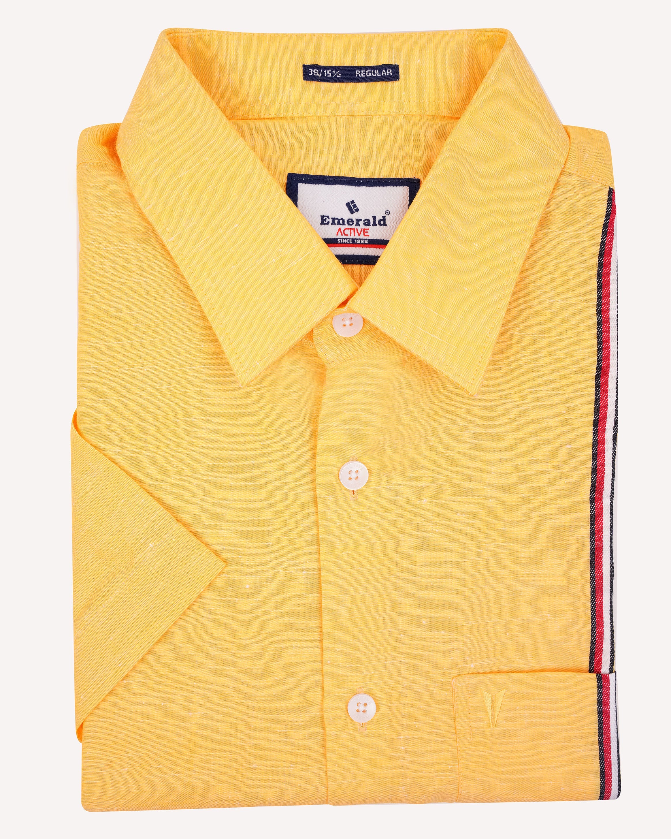 Emerald Active White Ground Stripe Regular Fit-Lemon