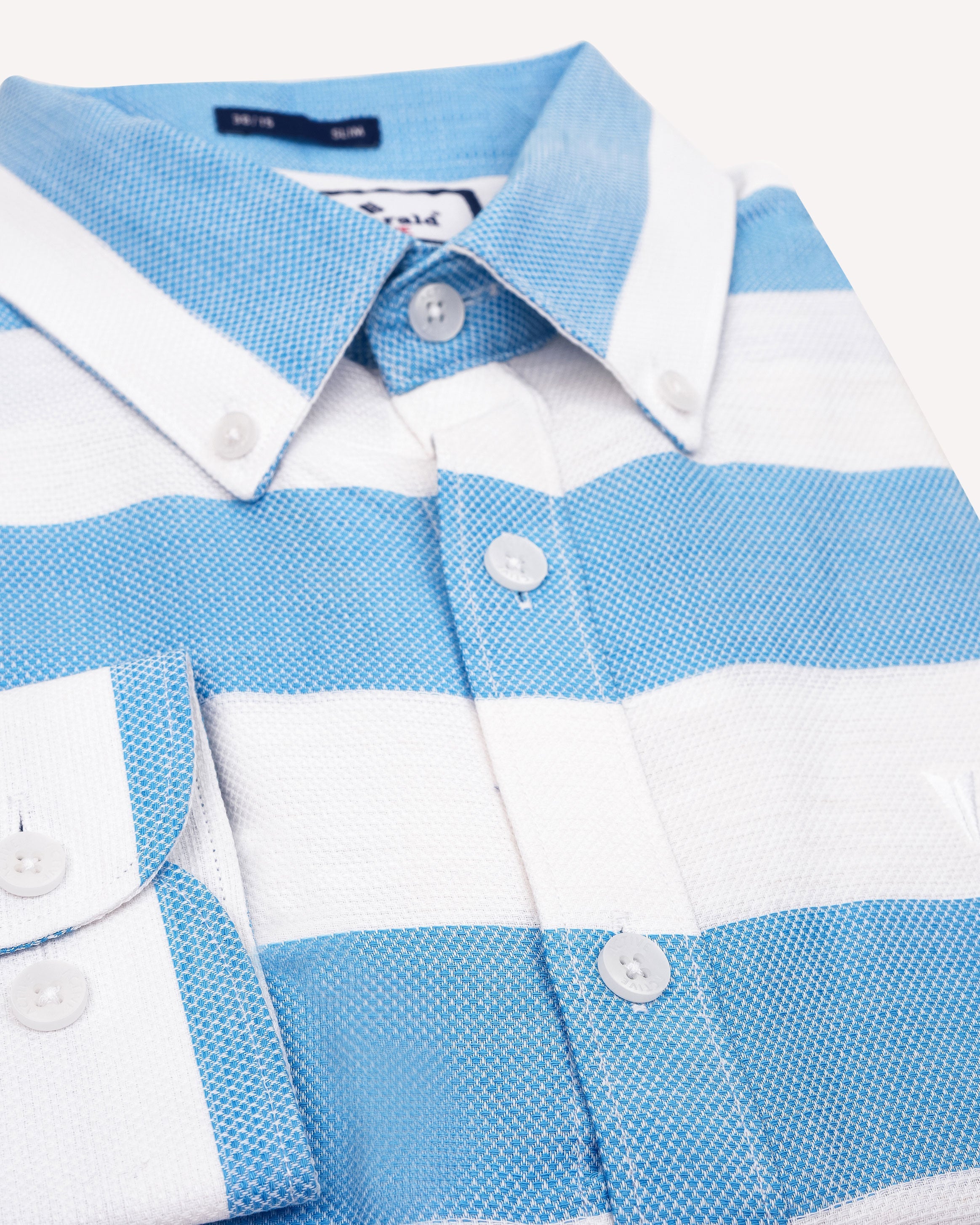 Emerald Active Stripe Slim Fit-Cornflower