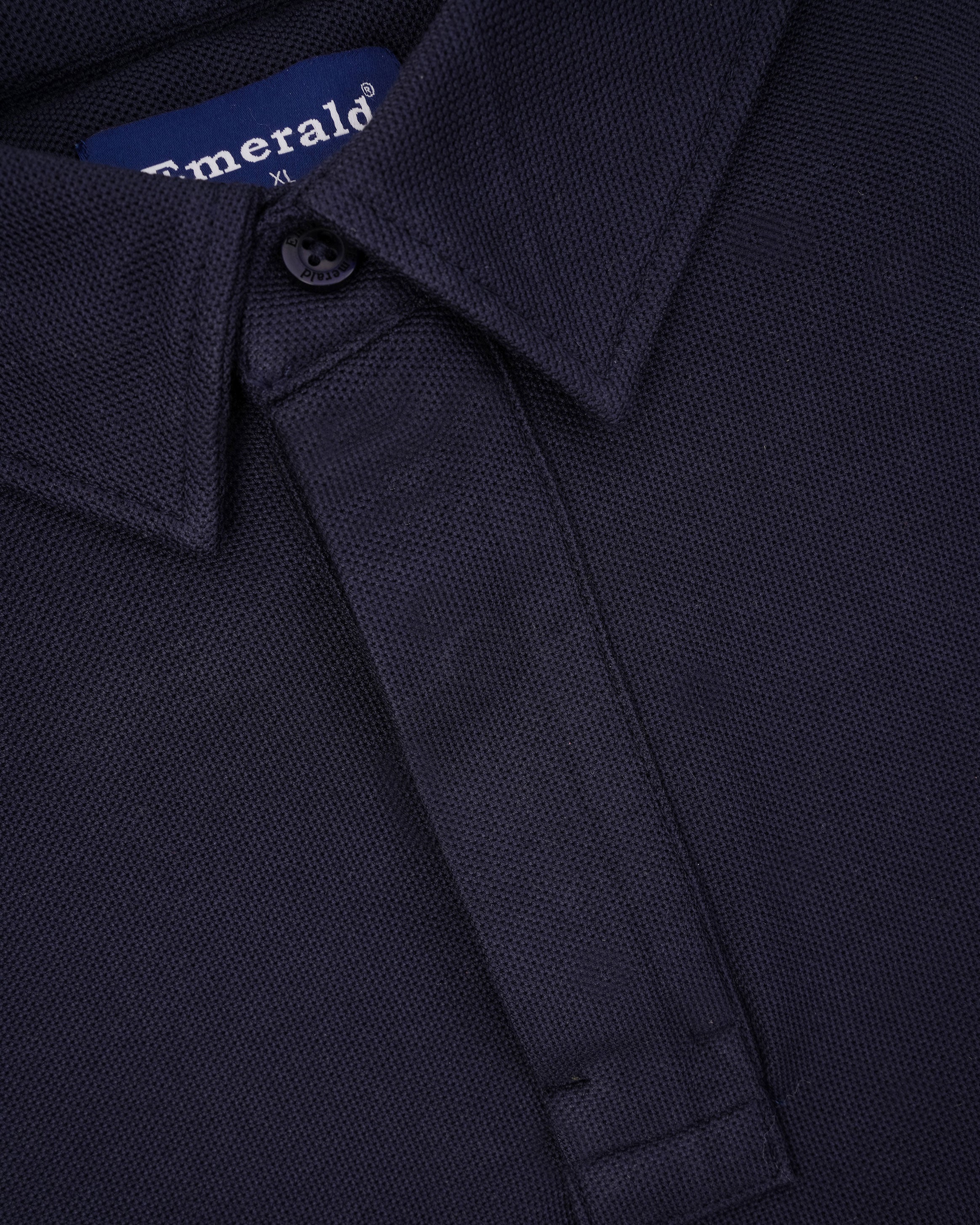 Emerald Plain Slim Fit Polo Shirt-Navy