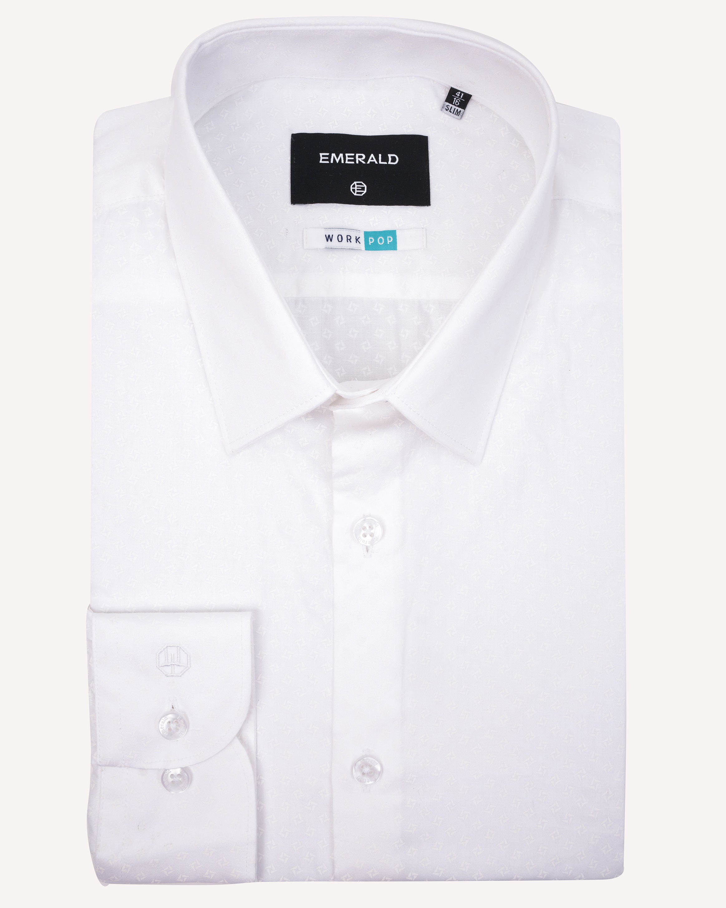 Emerald Formal Printed Slim Fit-Snow White