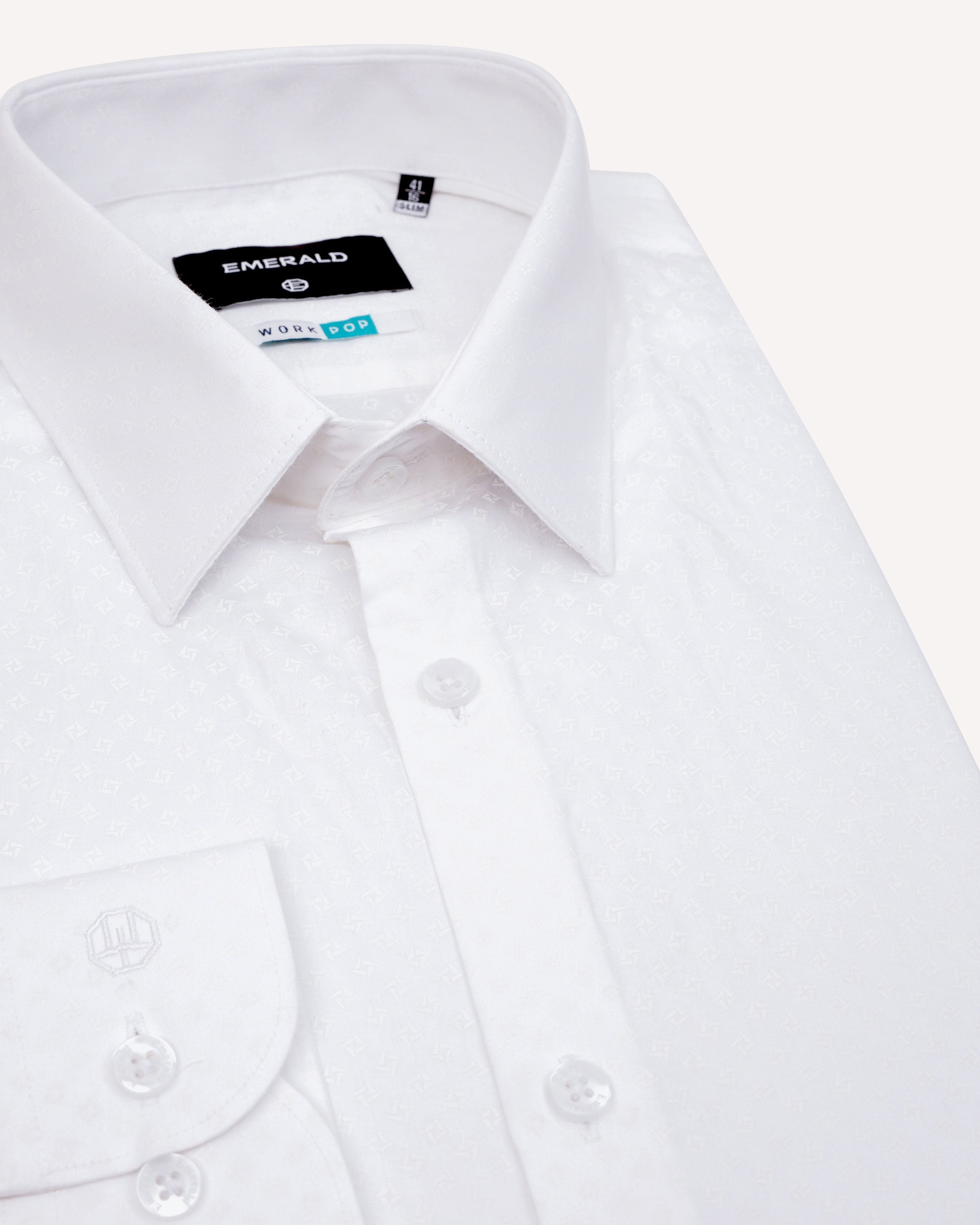 Emerald Formal Printed Slim Fit-Snow White