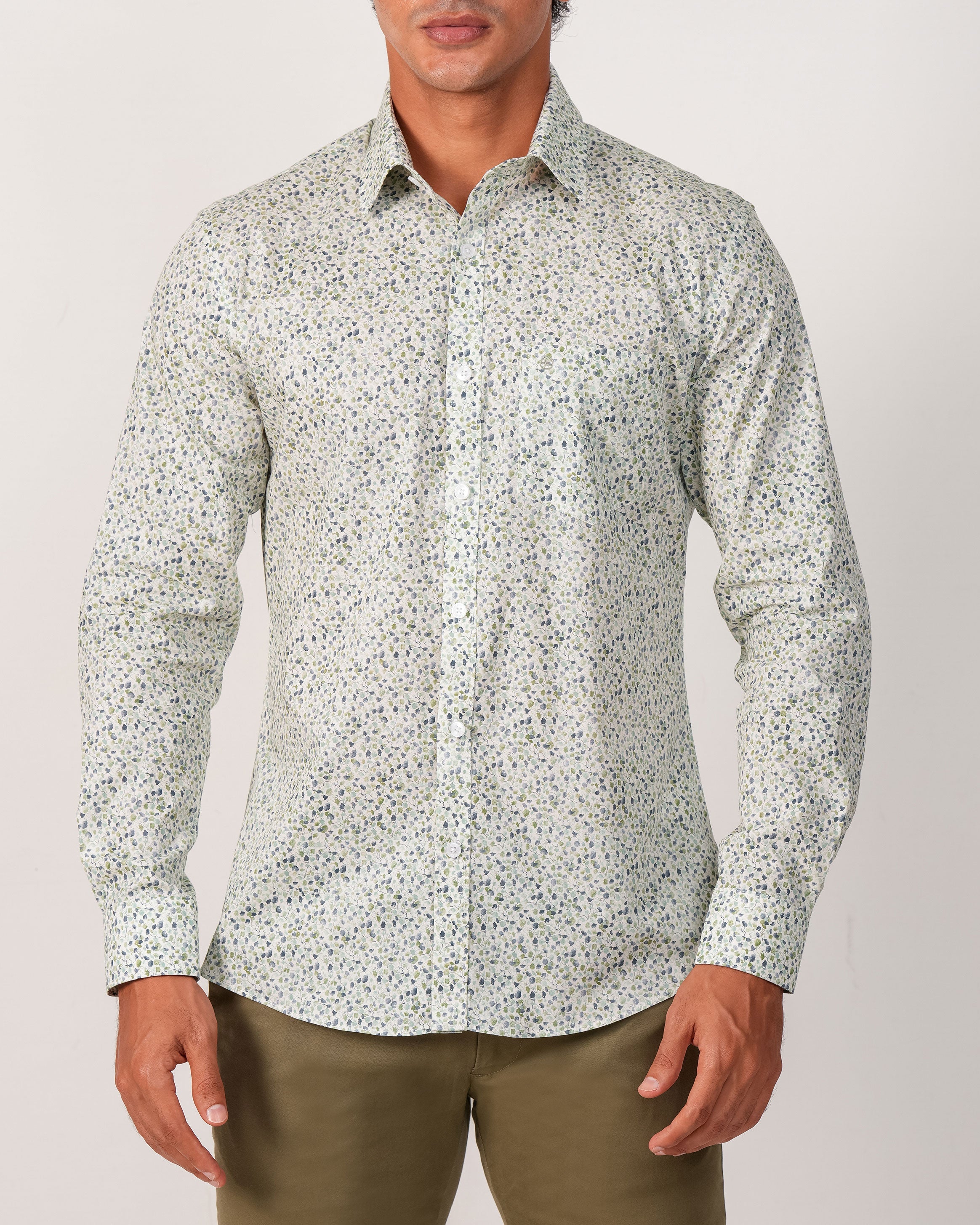 Emerald Evening Printed Slim Fit - Tuff Green