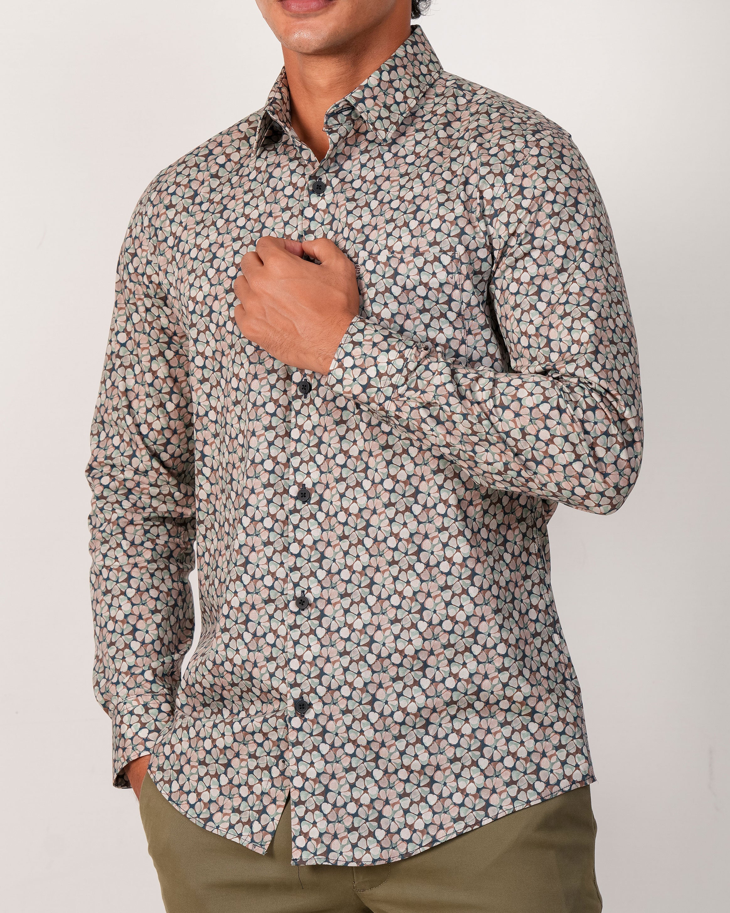 Emerald Evening Printed Slim Fit - Moroccan Blue