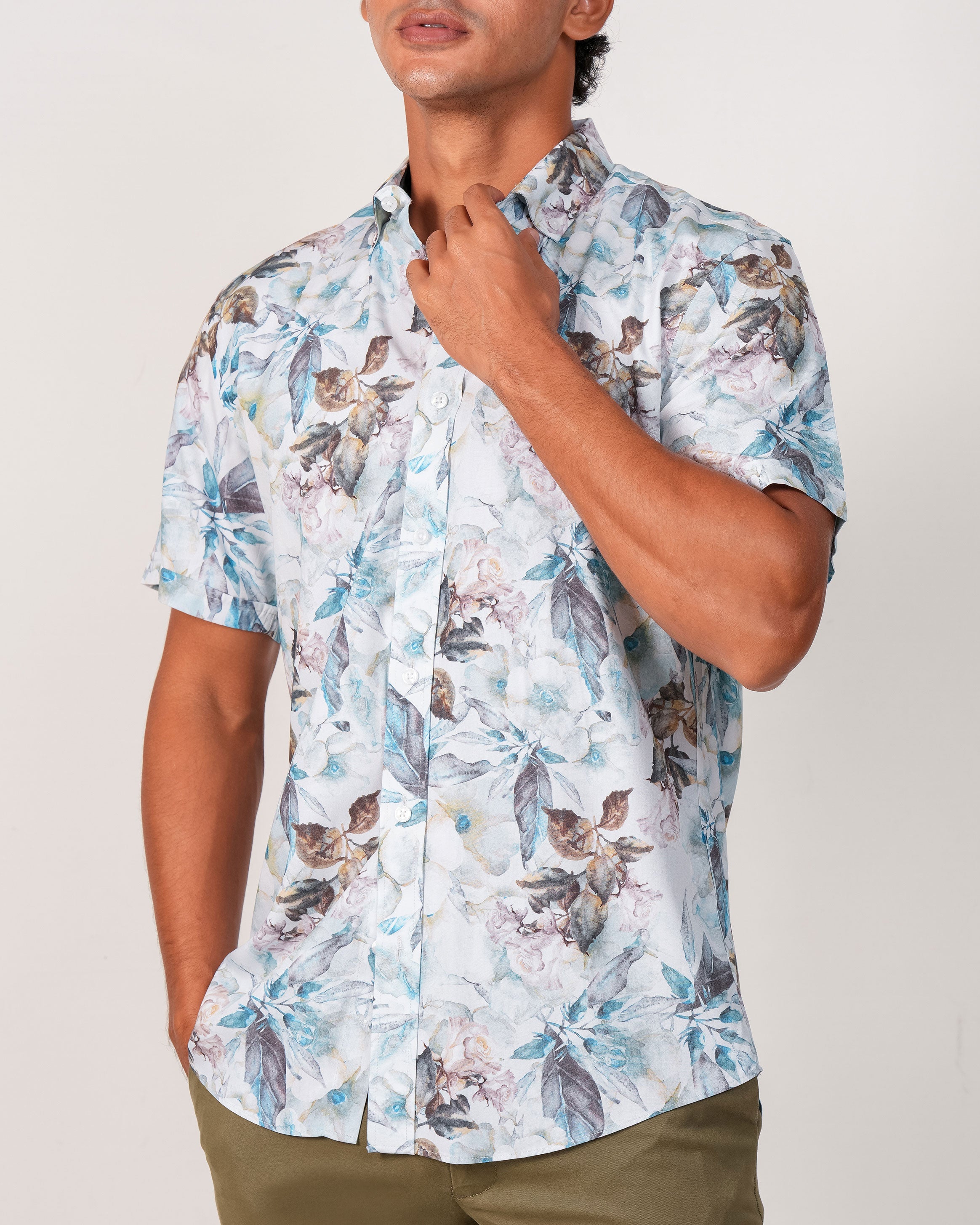 Emerald Casual Printed Regular Fit - Forget Me Not