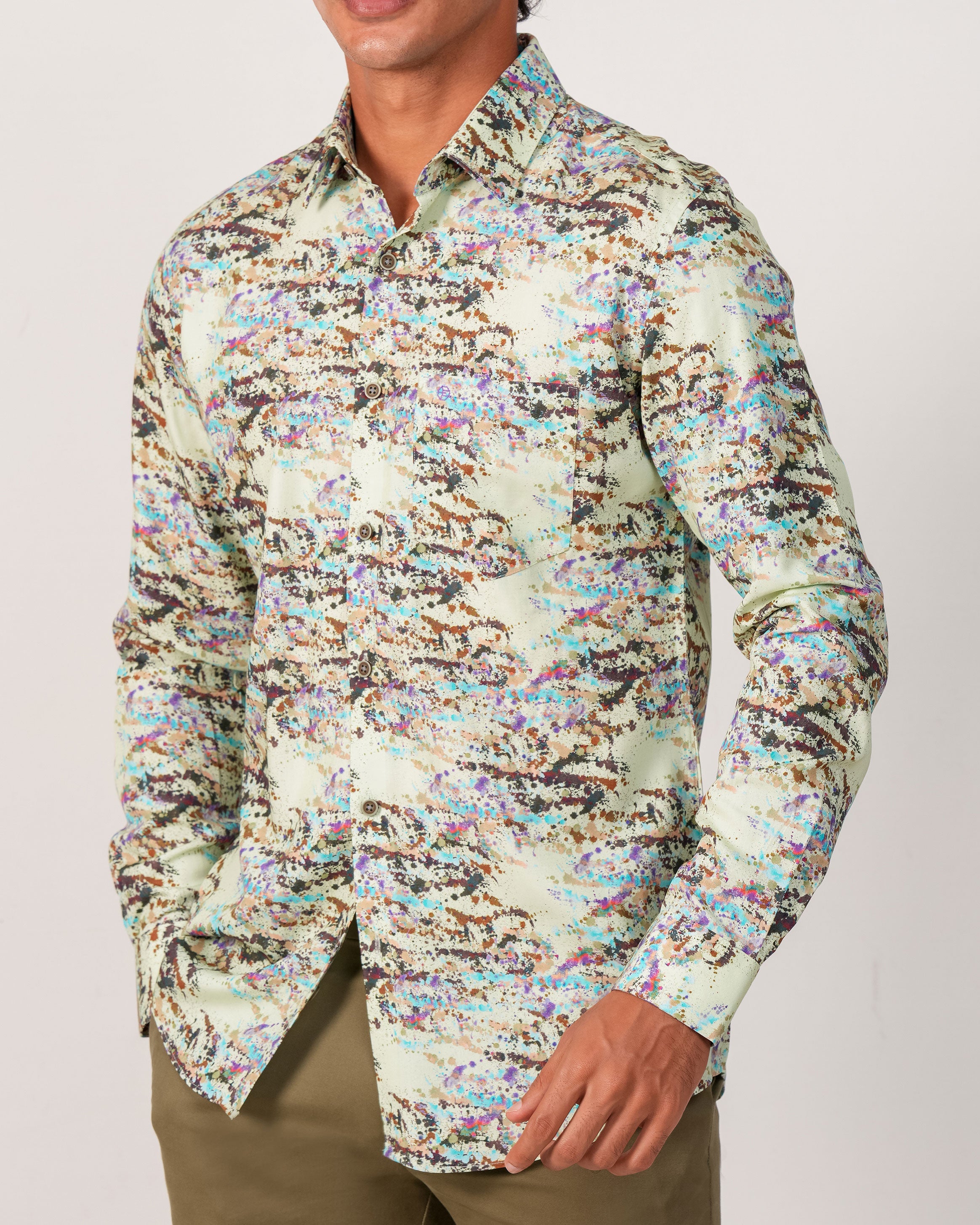 Emerald Evening Printed Slim Fit - Absinthe Green