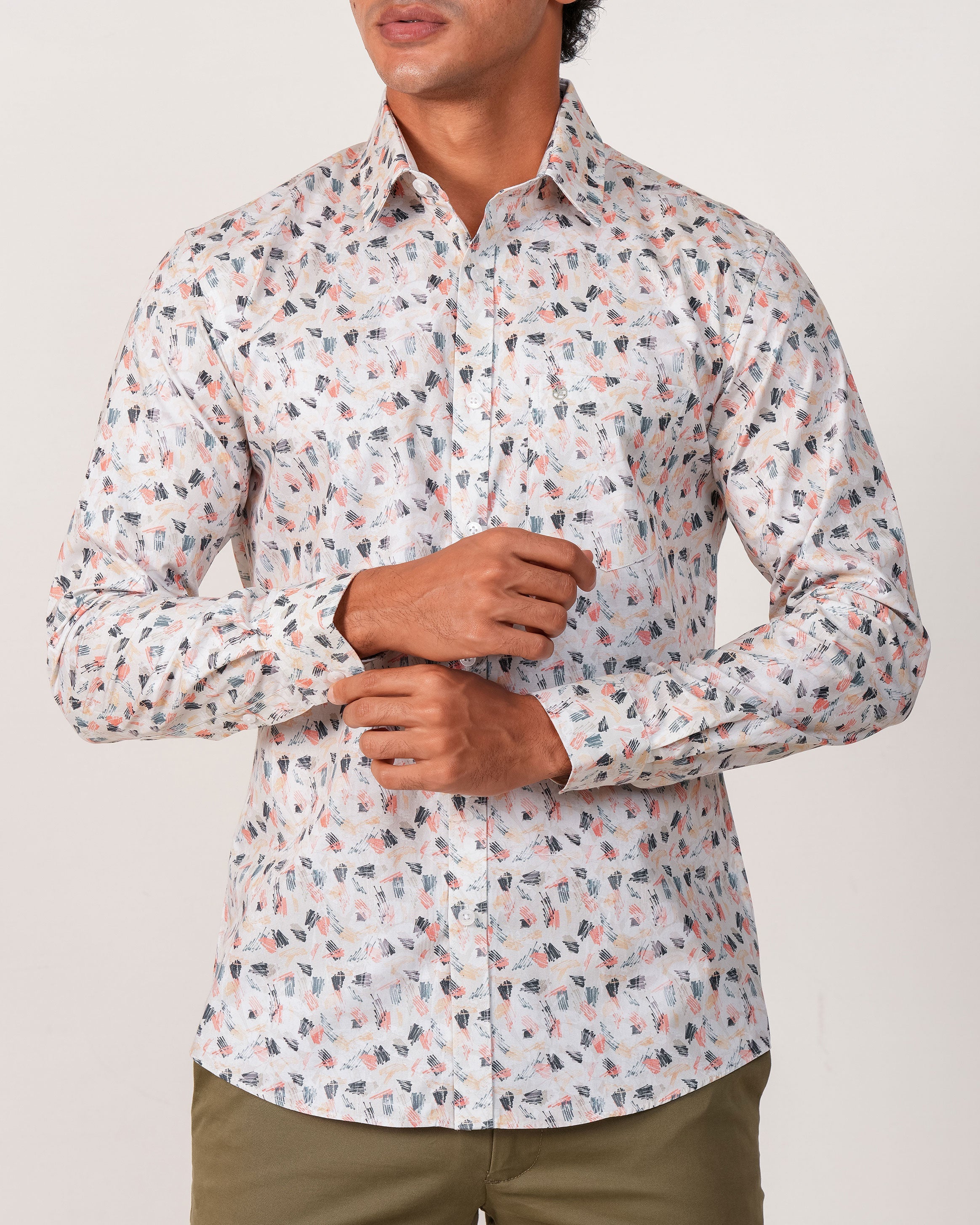 Emerald Evening Printed Slim Fit - Bright Marigold