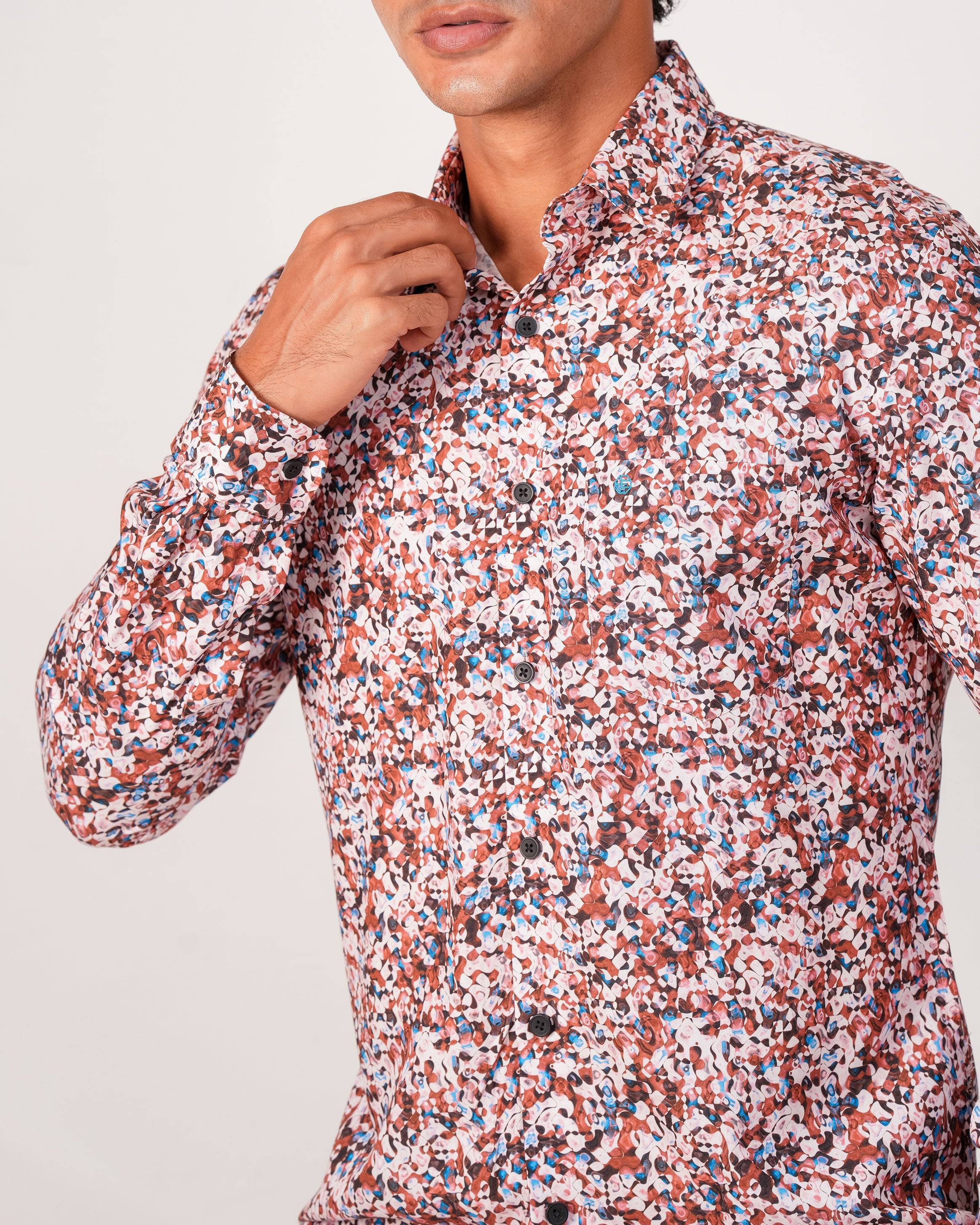 Emerald Evening Printed Slim Fit - Brown Sequoia