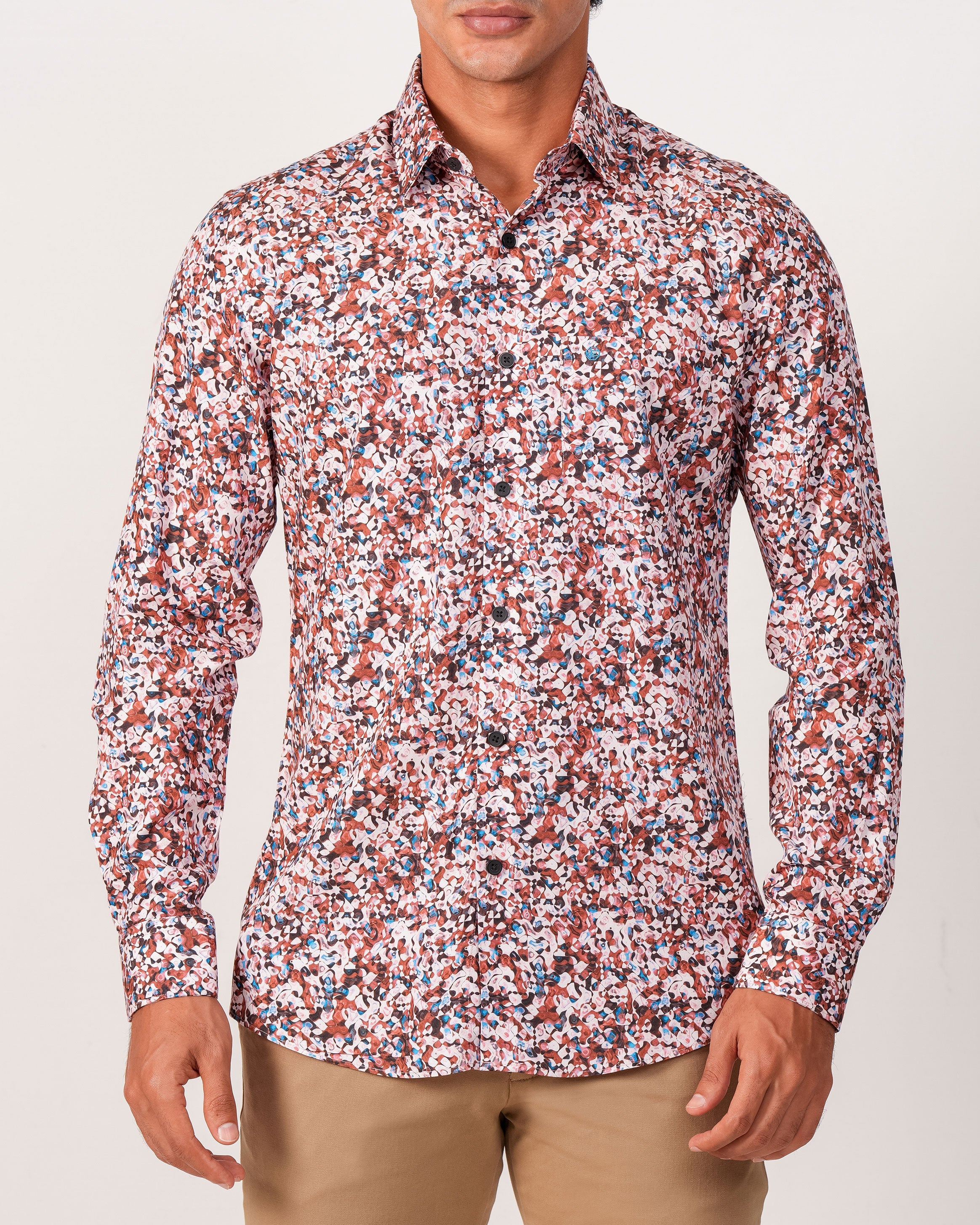 Emerald Evening Printed Slim Fit - Brown Sequoia