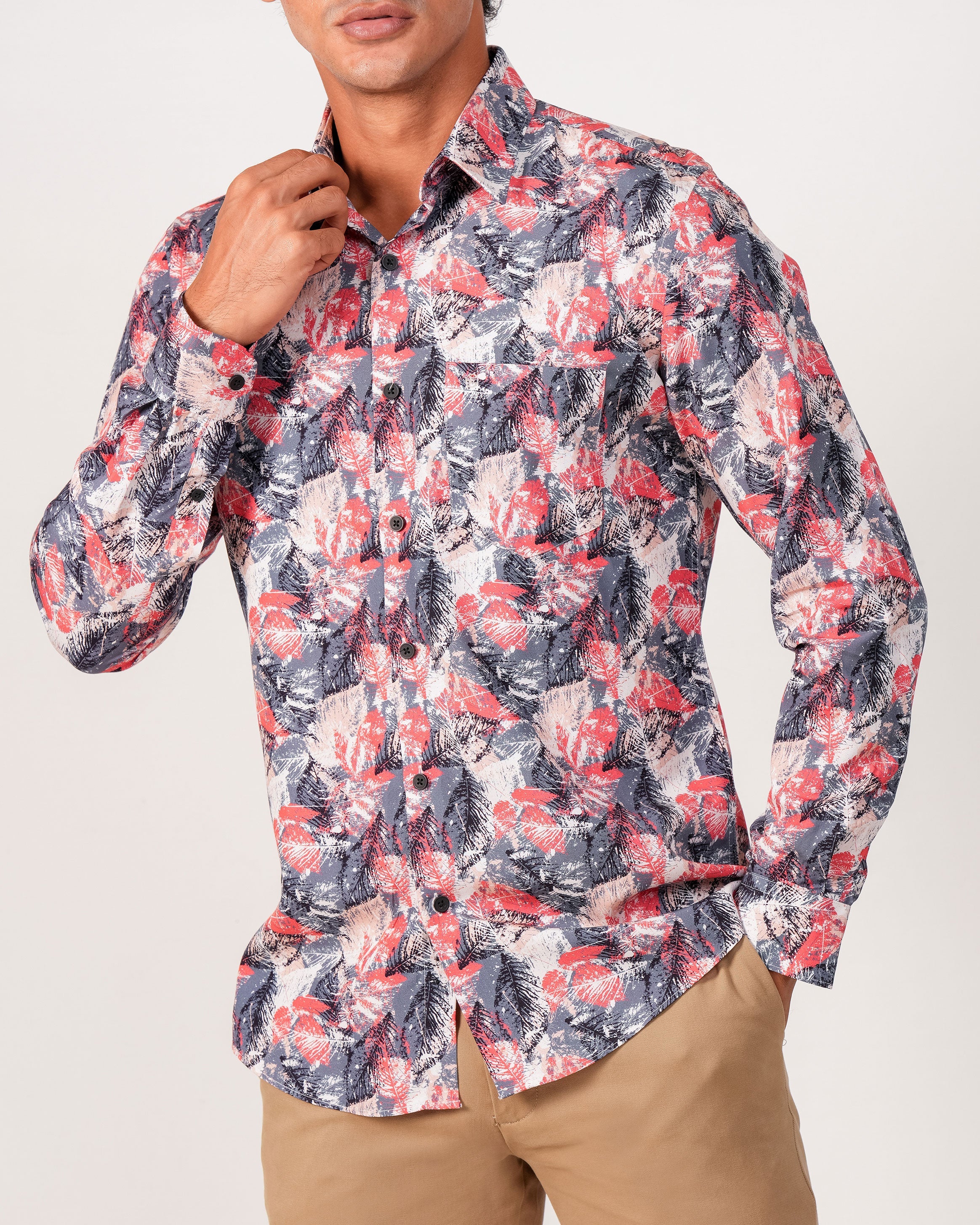 Emerald Evening Printed Slim Fit - Red Clay