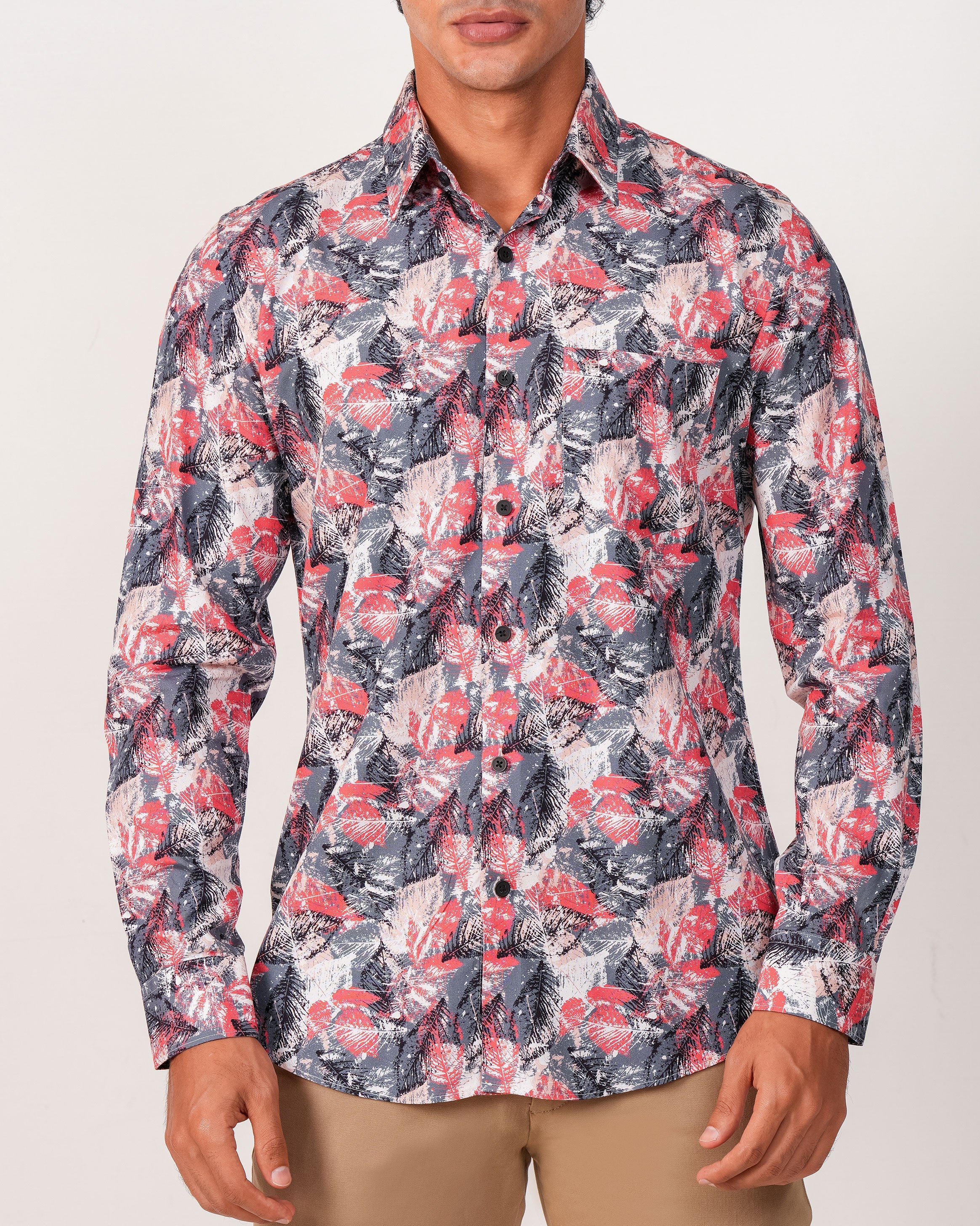 Emerald Evening Printed Slim Fit - Red Clay