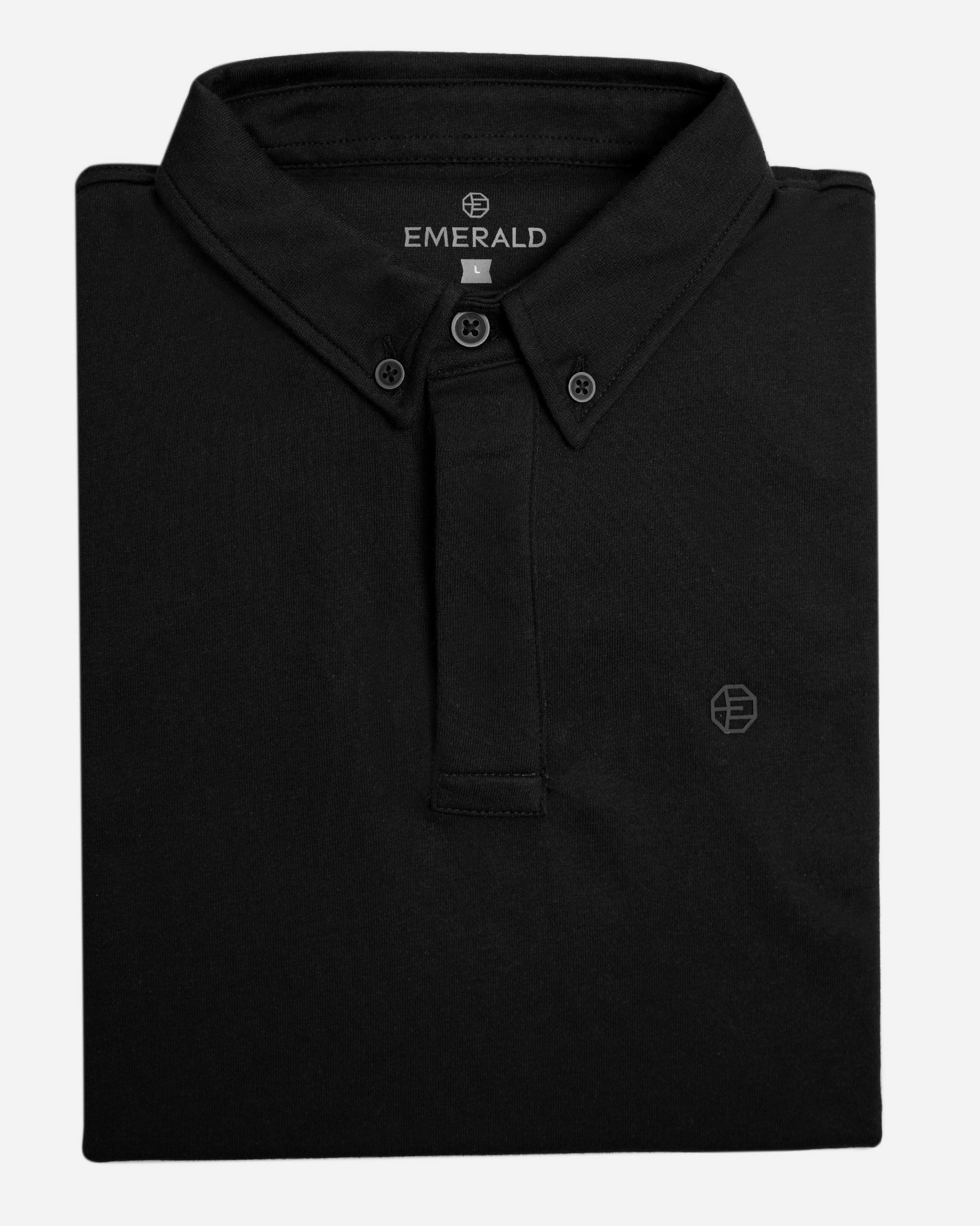 Emerald Polo Plain Slim Fit-Licorice