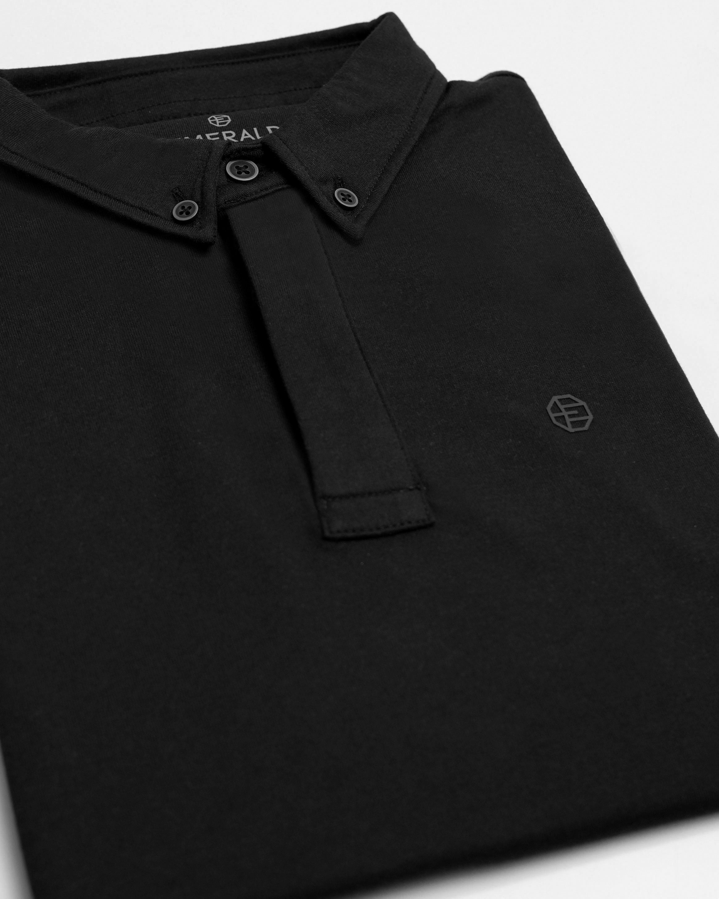 Emerald Polo Plain Slim Fit-Licorice