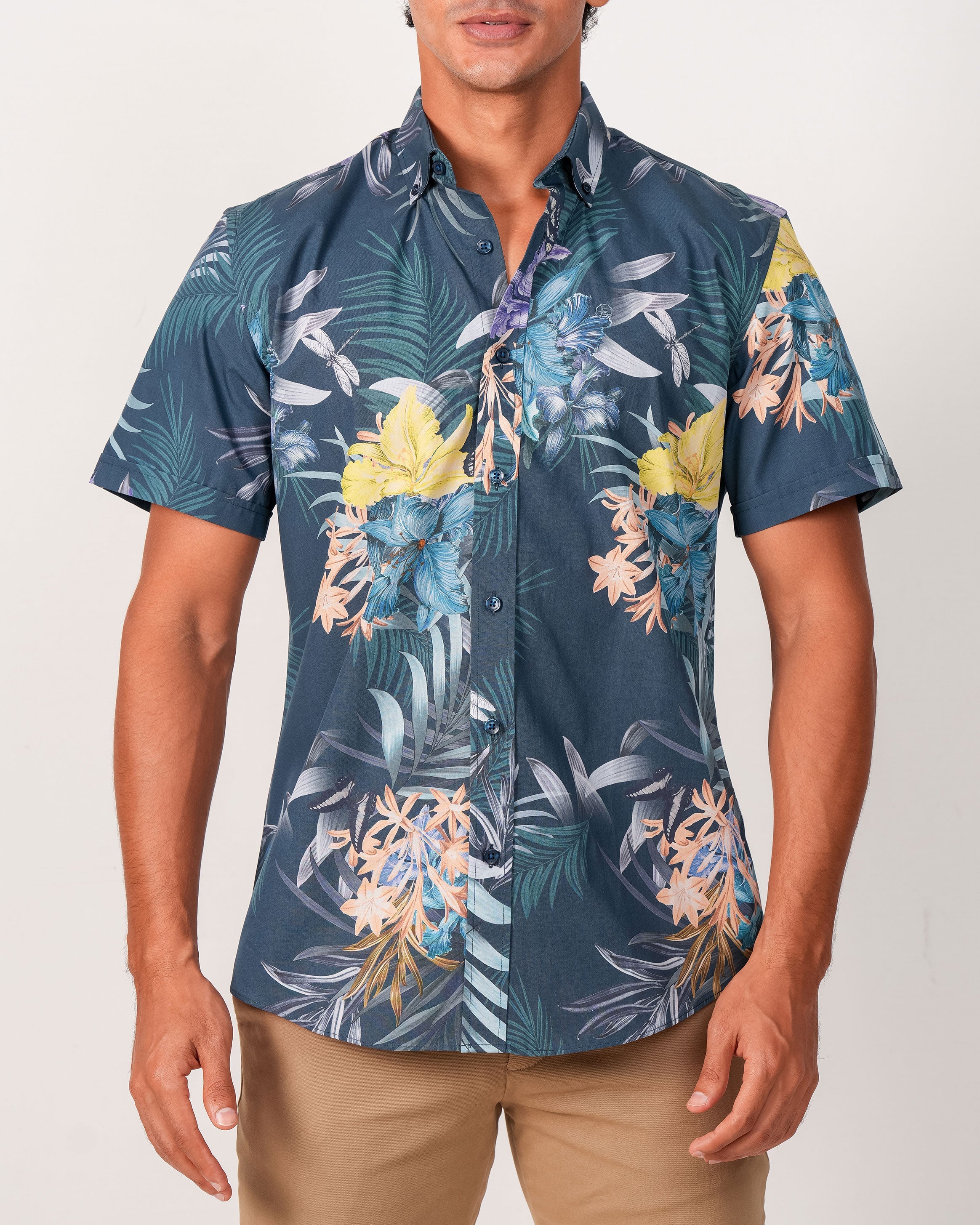 Emerald Casual Printed Regular Fit - Moroccan Blue