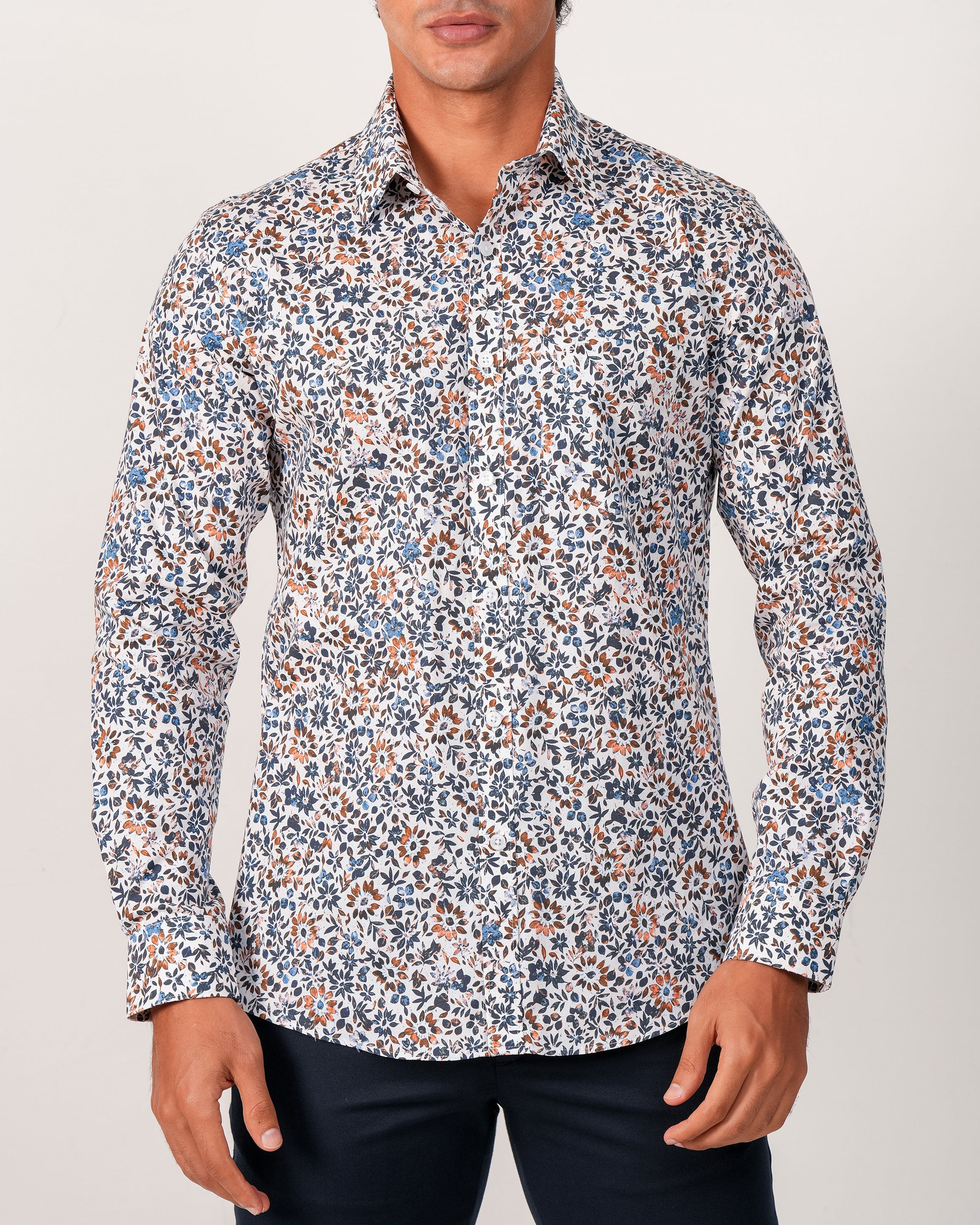 Emerald Evening Printed Slim Fit - Teak