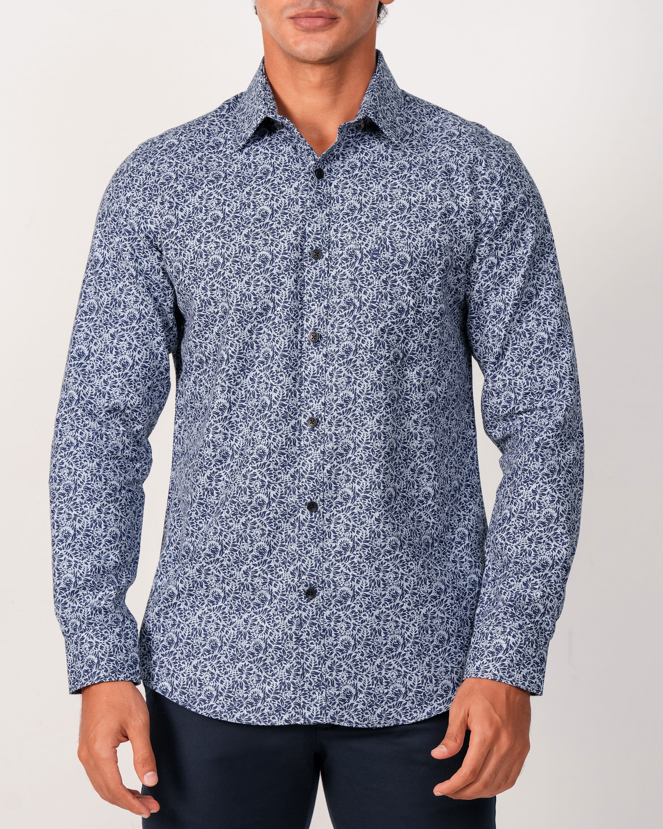 Emerald Evening Printed Slim Fit - Estate Blue
