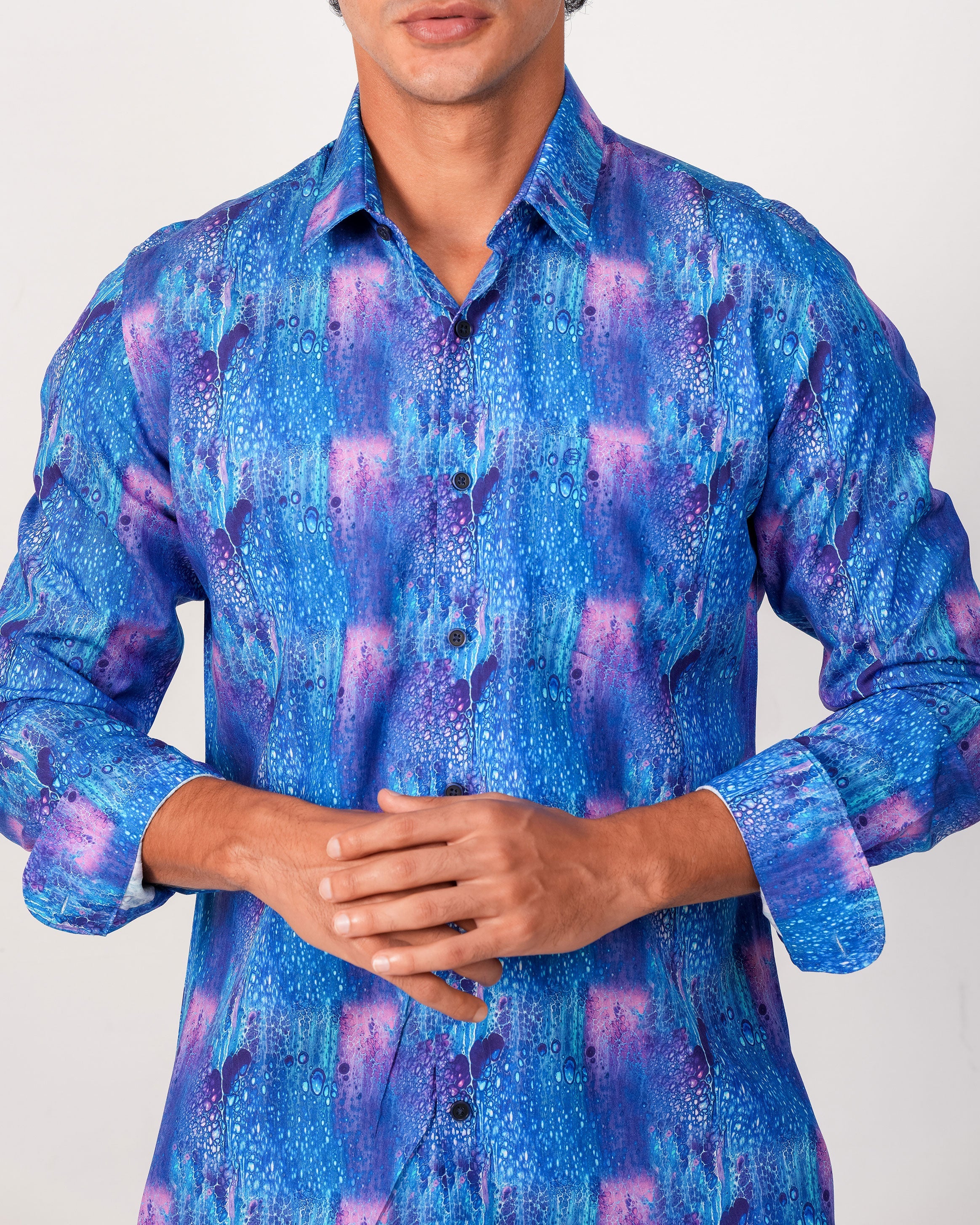 Emerald Evening Printed Slim Fit - Dusted Peri