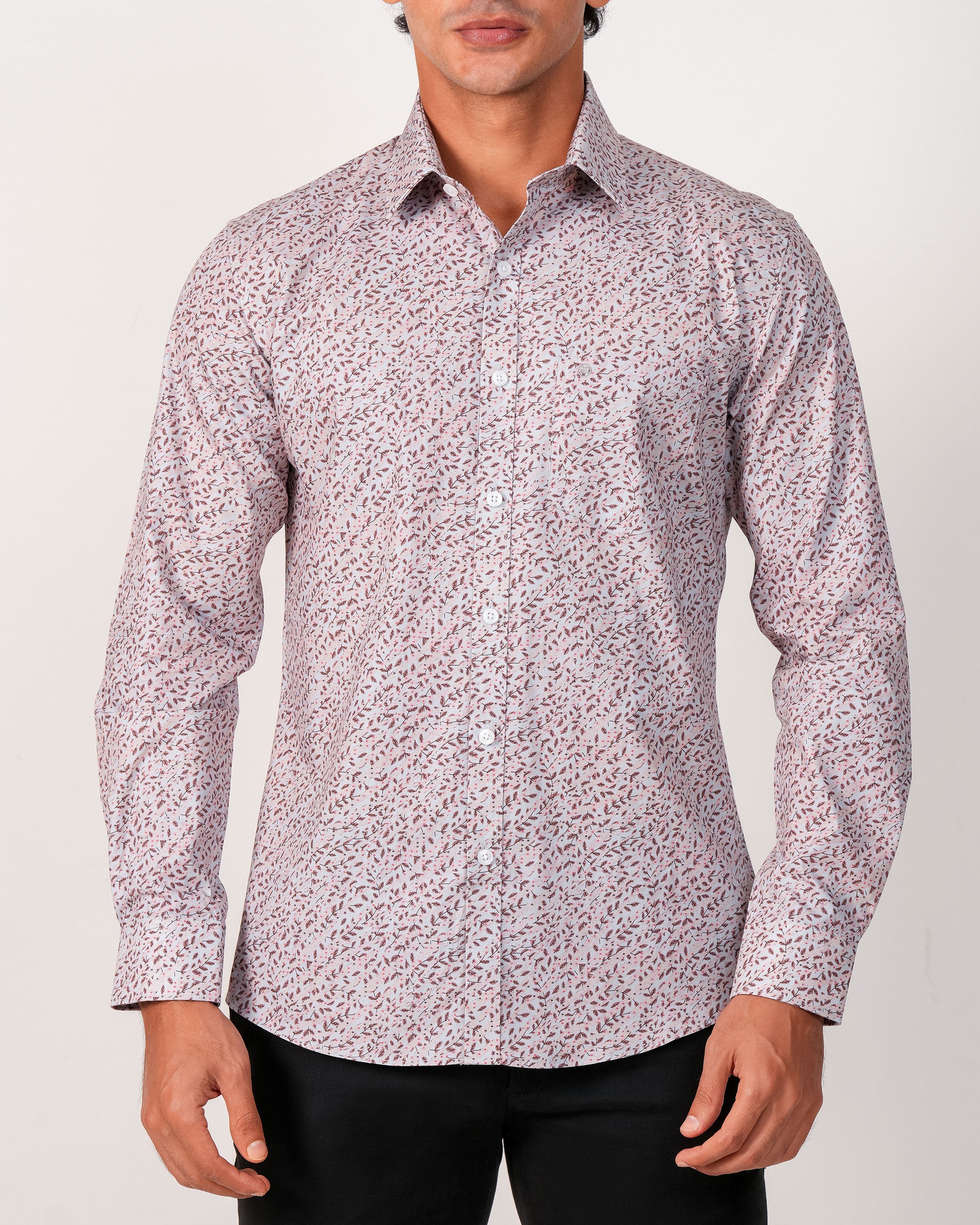 Emerald Evening Printed Slim Fit - Sea Fog