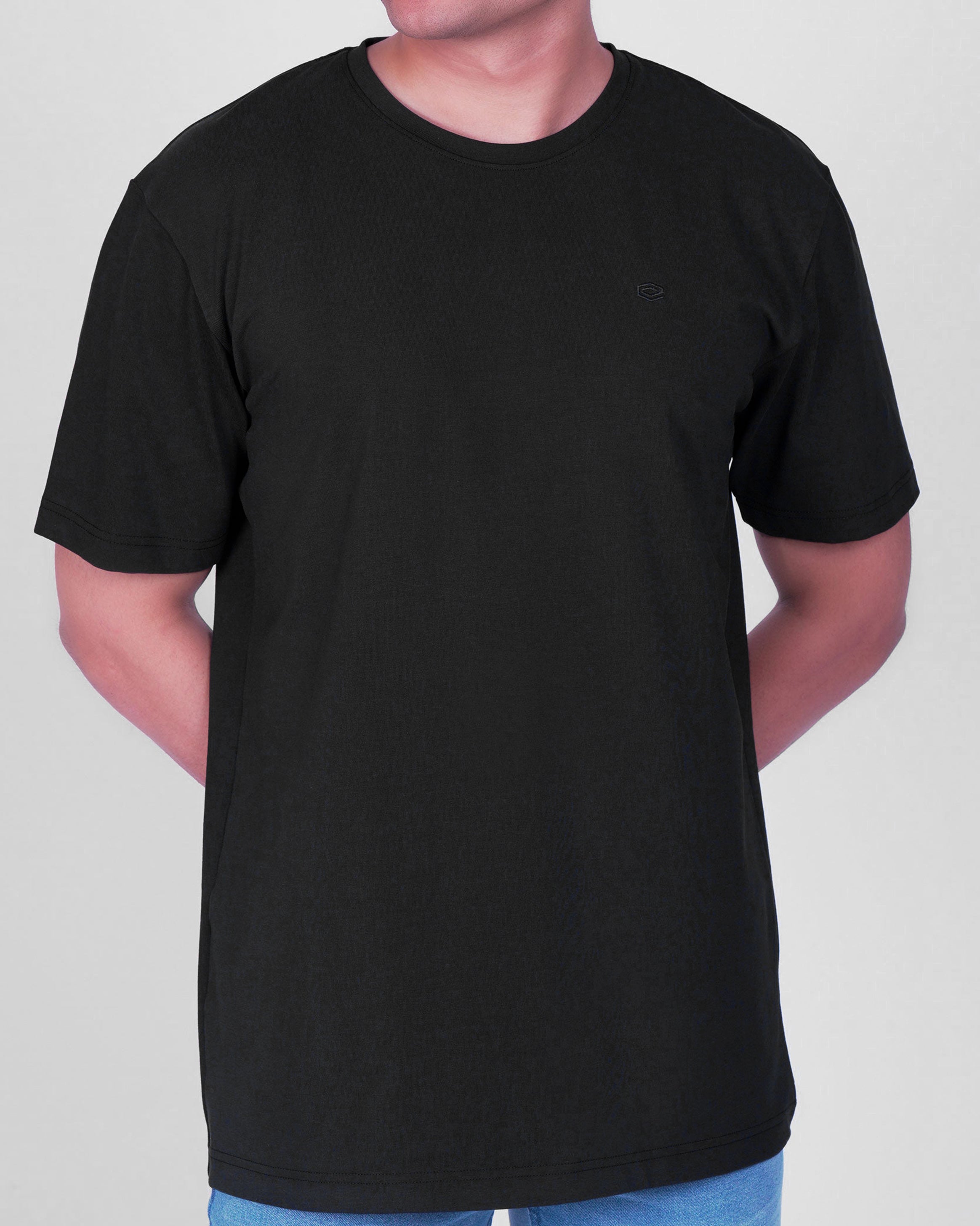 Emerald Oversized Plain Tee-Moonless Night