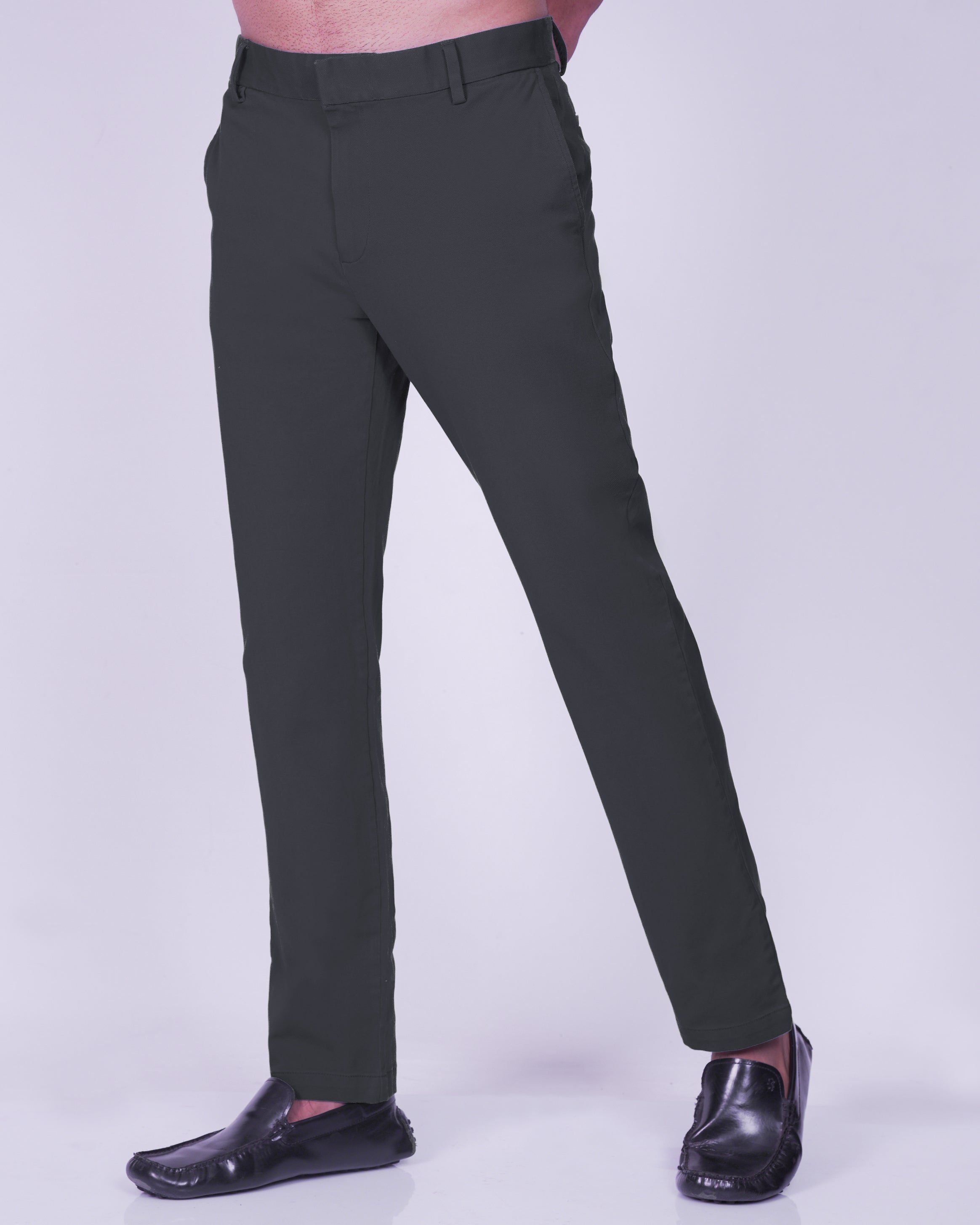 Emerald Chino Z Plain Slim Fit-Folkstone Grey