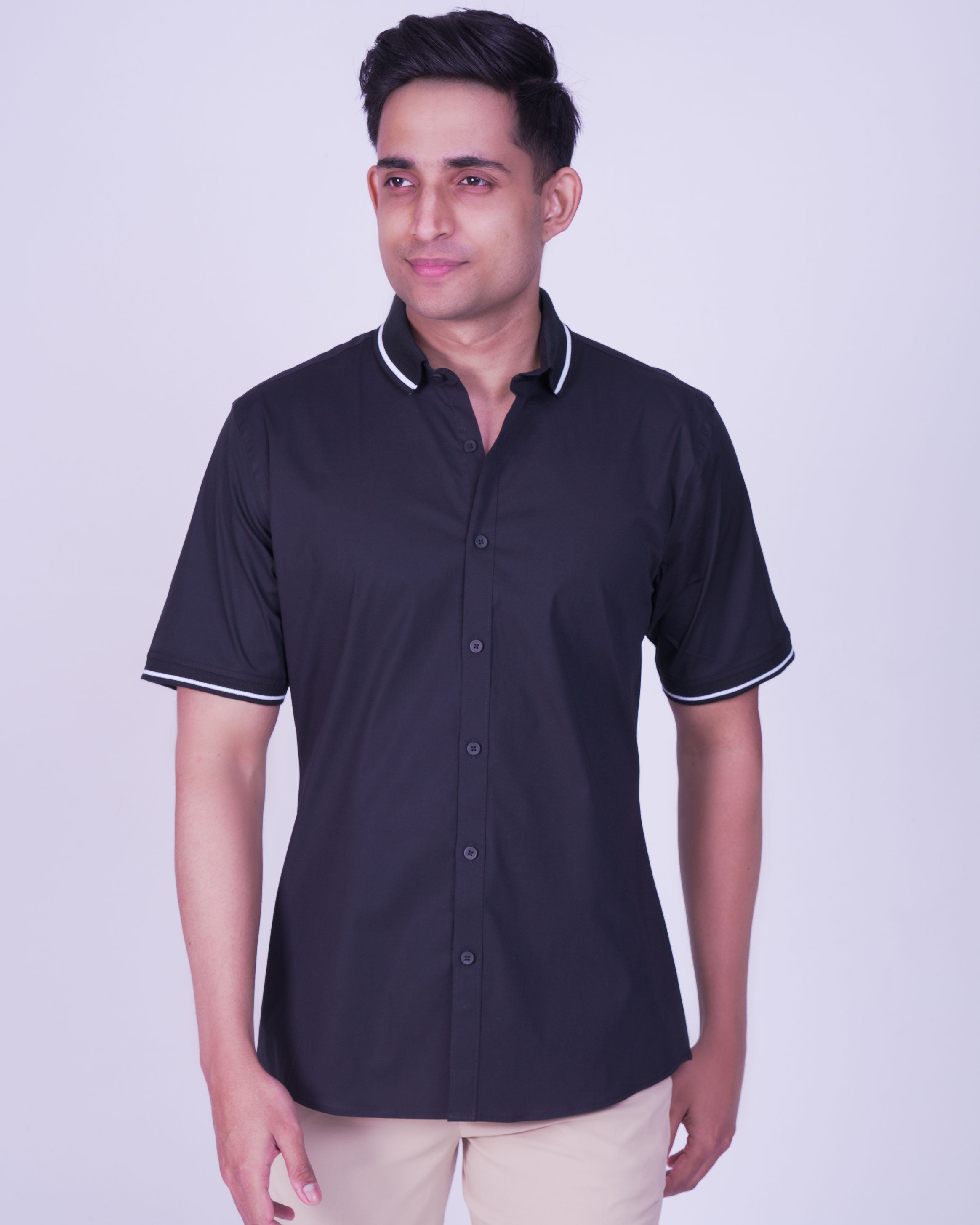 Emerald Polo Shirt Slim Fit-Black