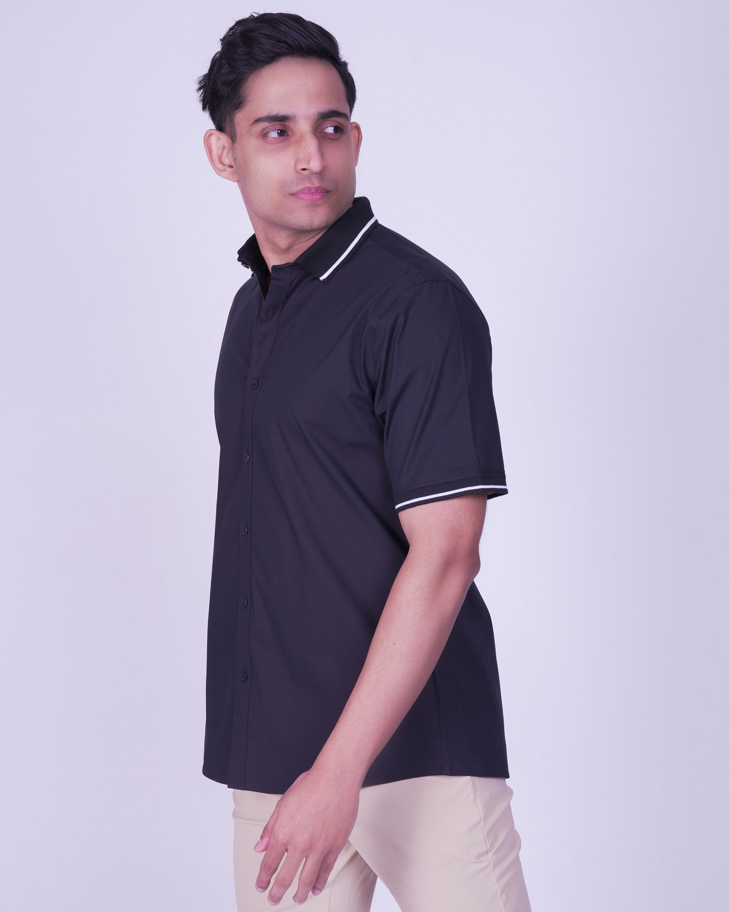 Emerald Polo Shirt Slim Fit-Black