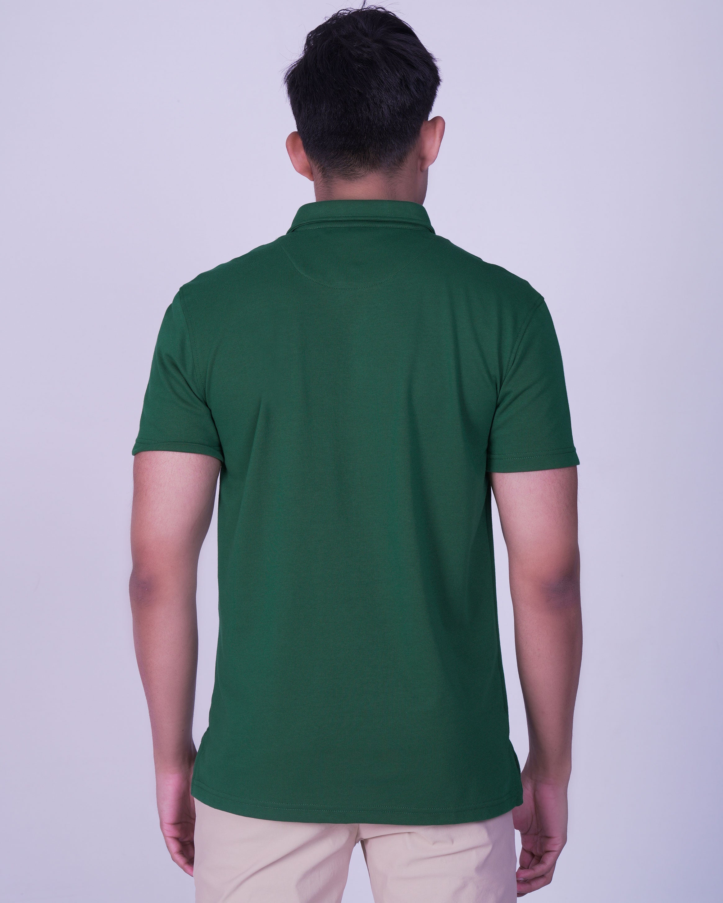 Emerald Polo Plain Slim Fit-Green Lake