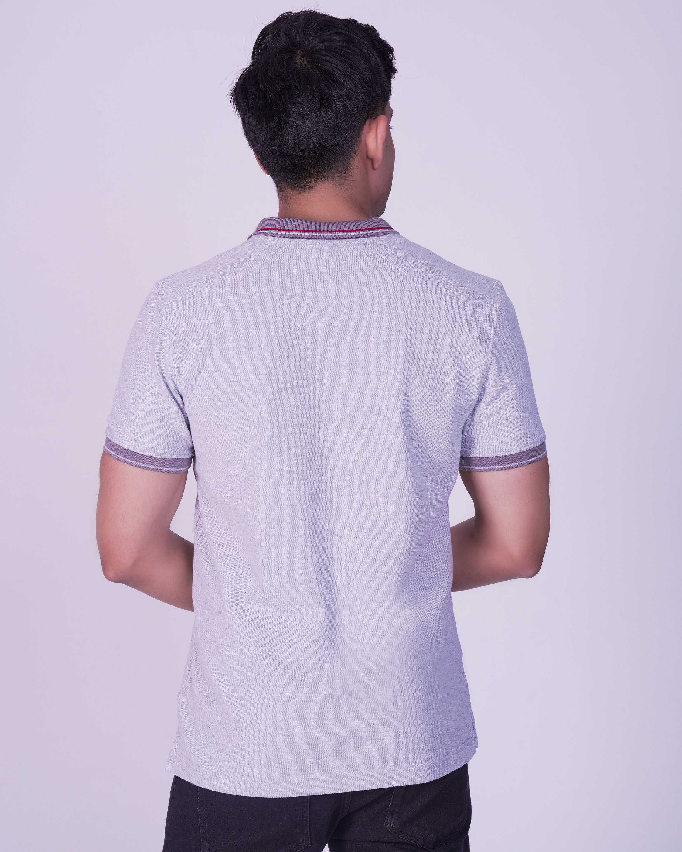 Emerald Polo Pique Solid Slim Fit-Dapple Grey
