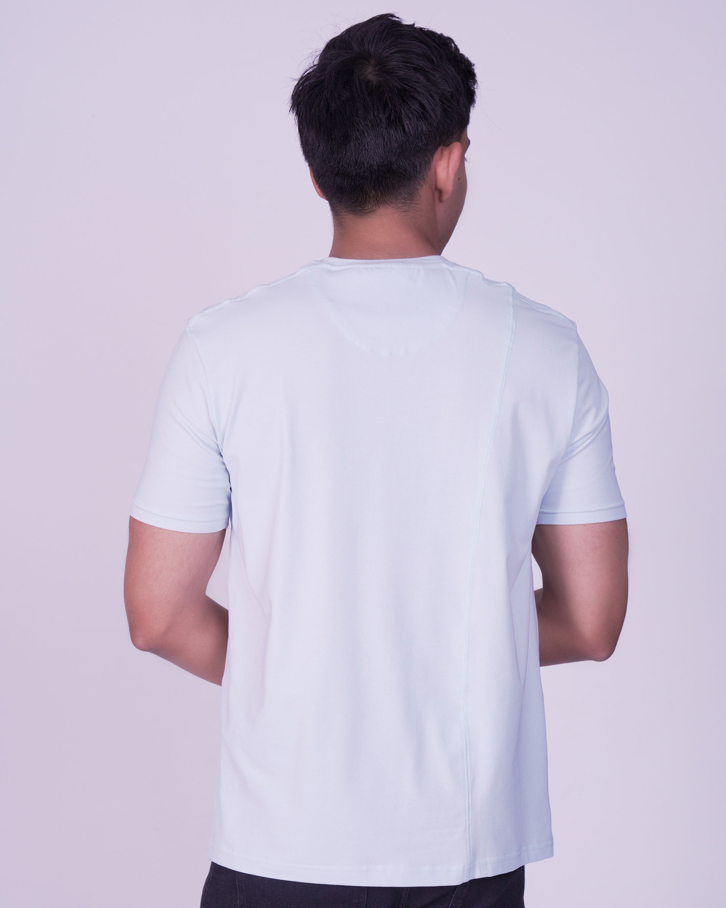 Emerald Crew Neck Slim Fit-Pastel Blue