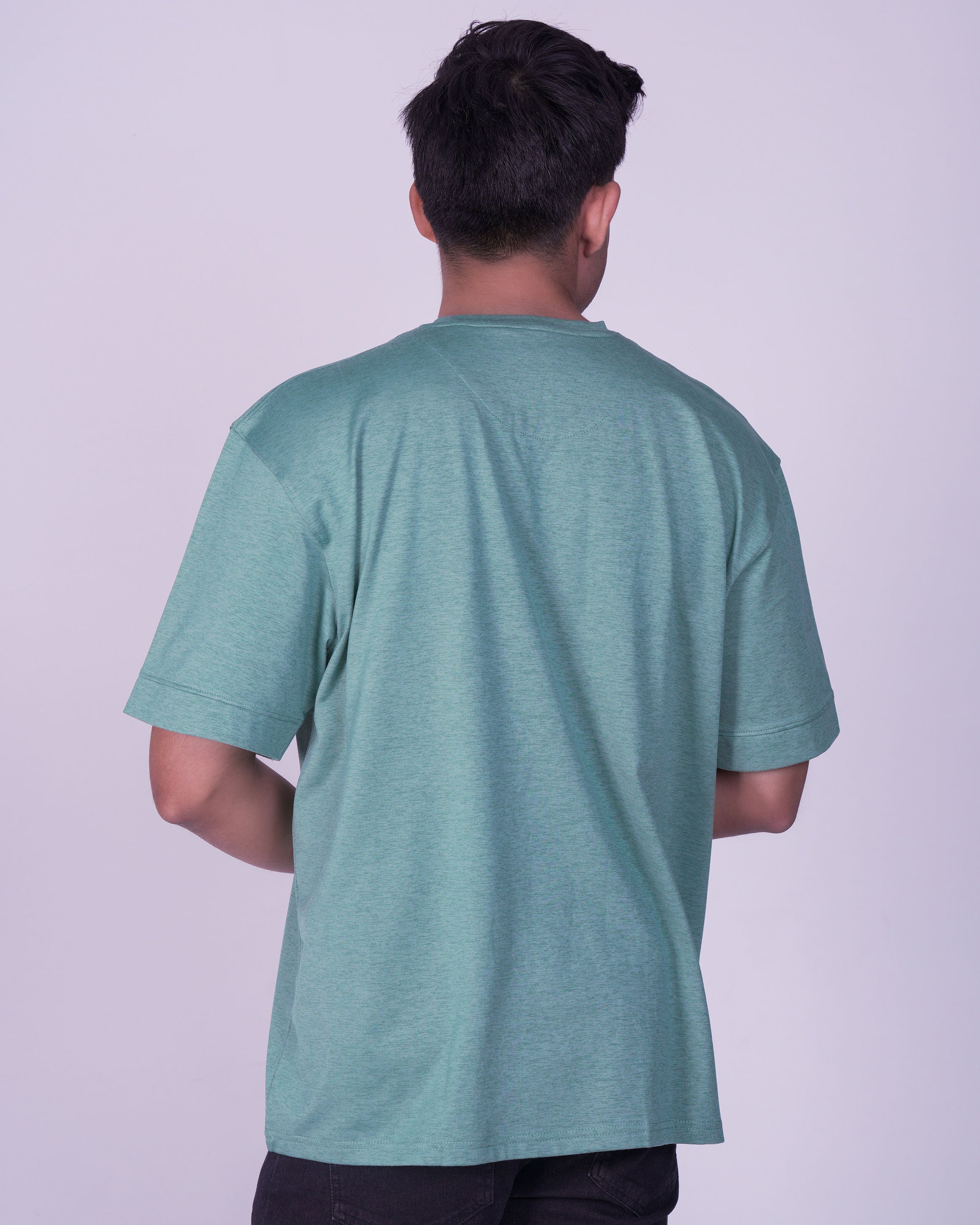 Emerald Oversized Plain Tee-Malachite Green