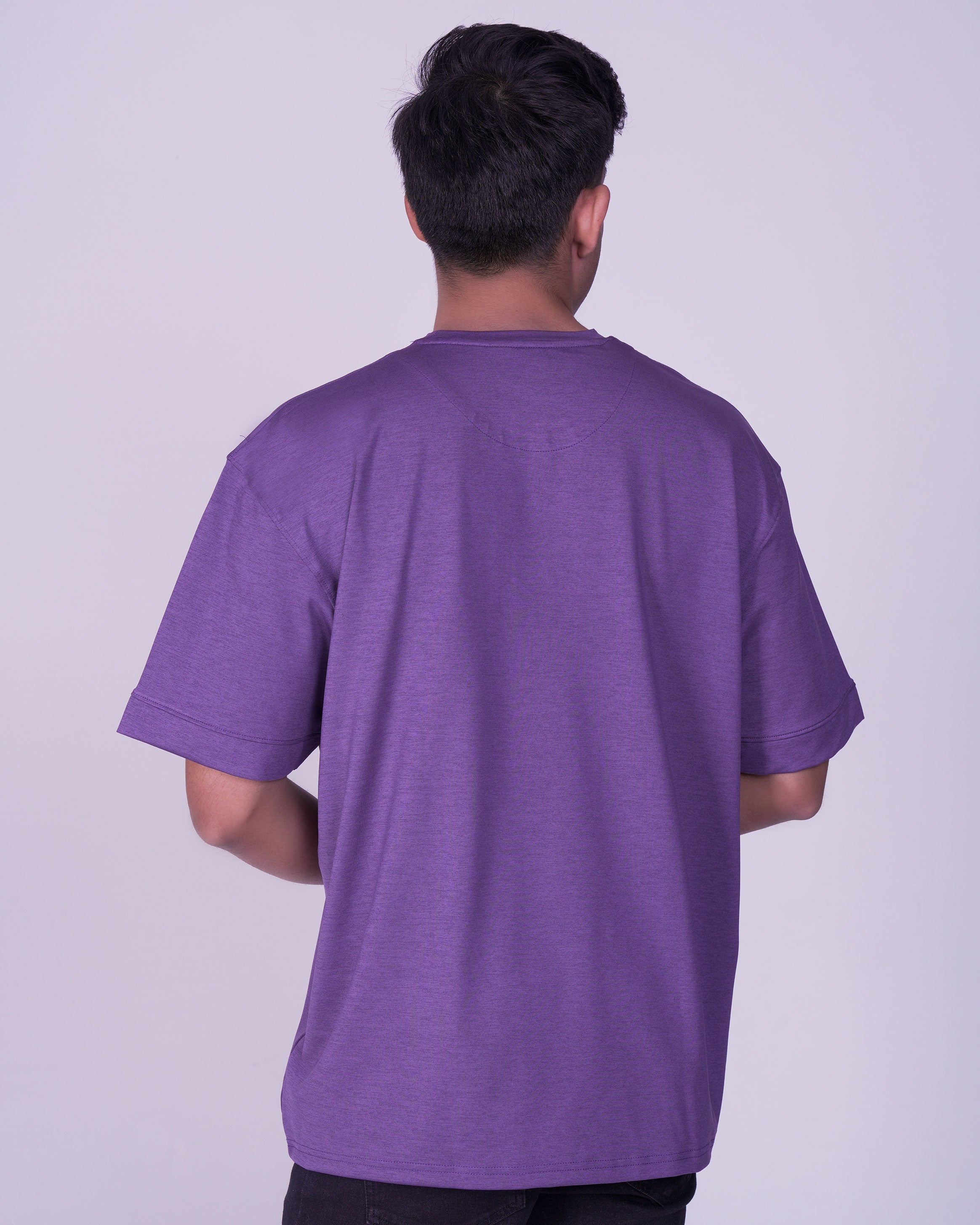 Emerald Oversized Plain Crew Neck Tee-Vintag Violet