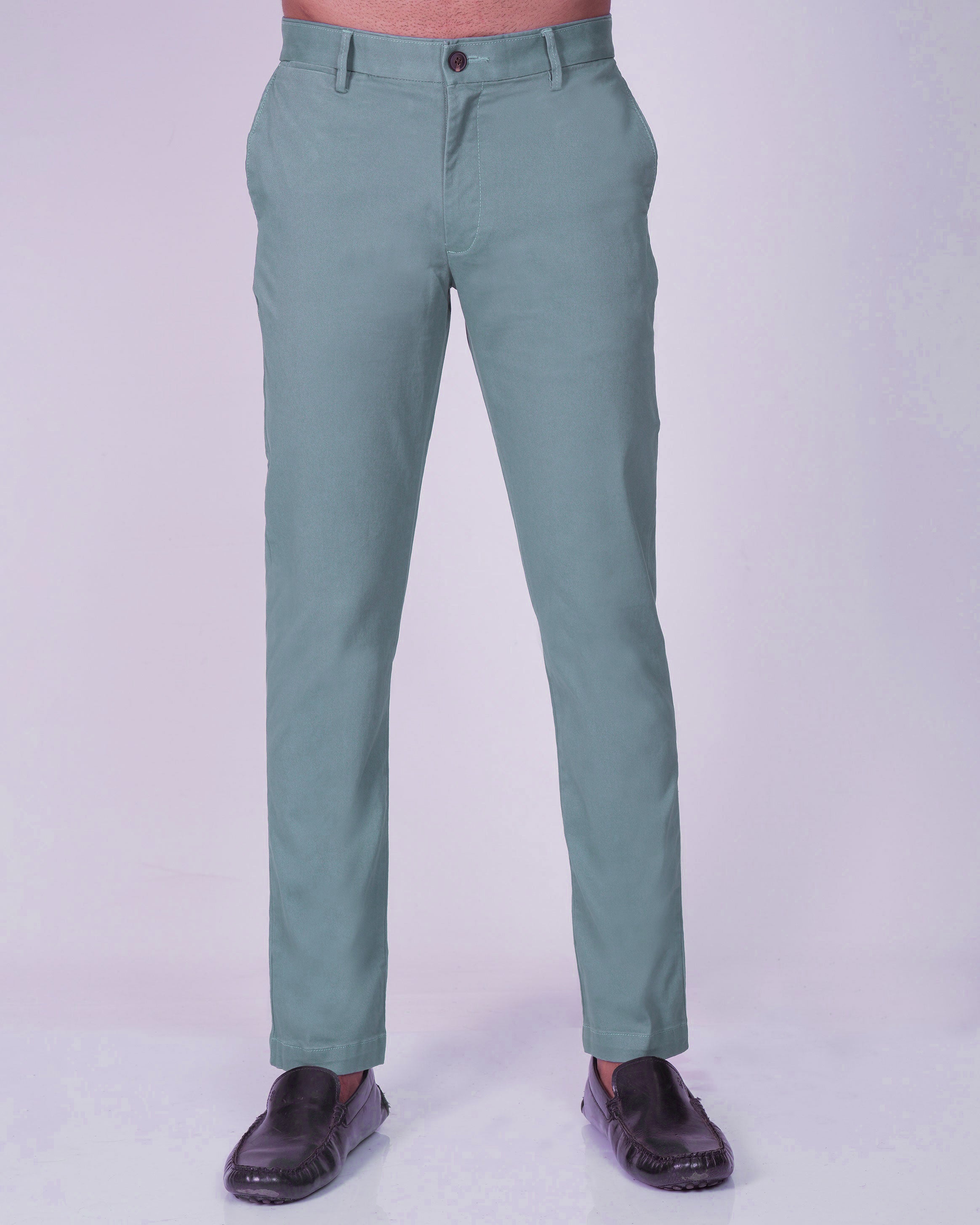 Emerald Chino Z Plain Slim Fit-Green Sit Green