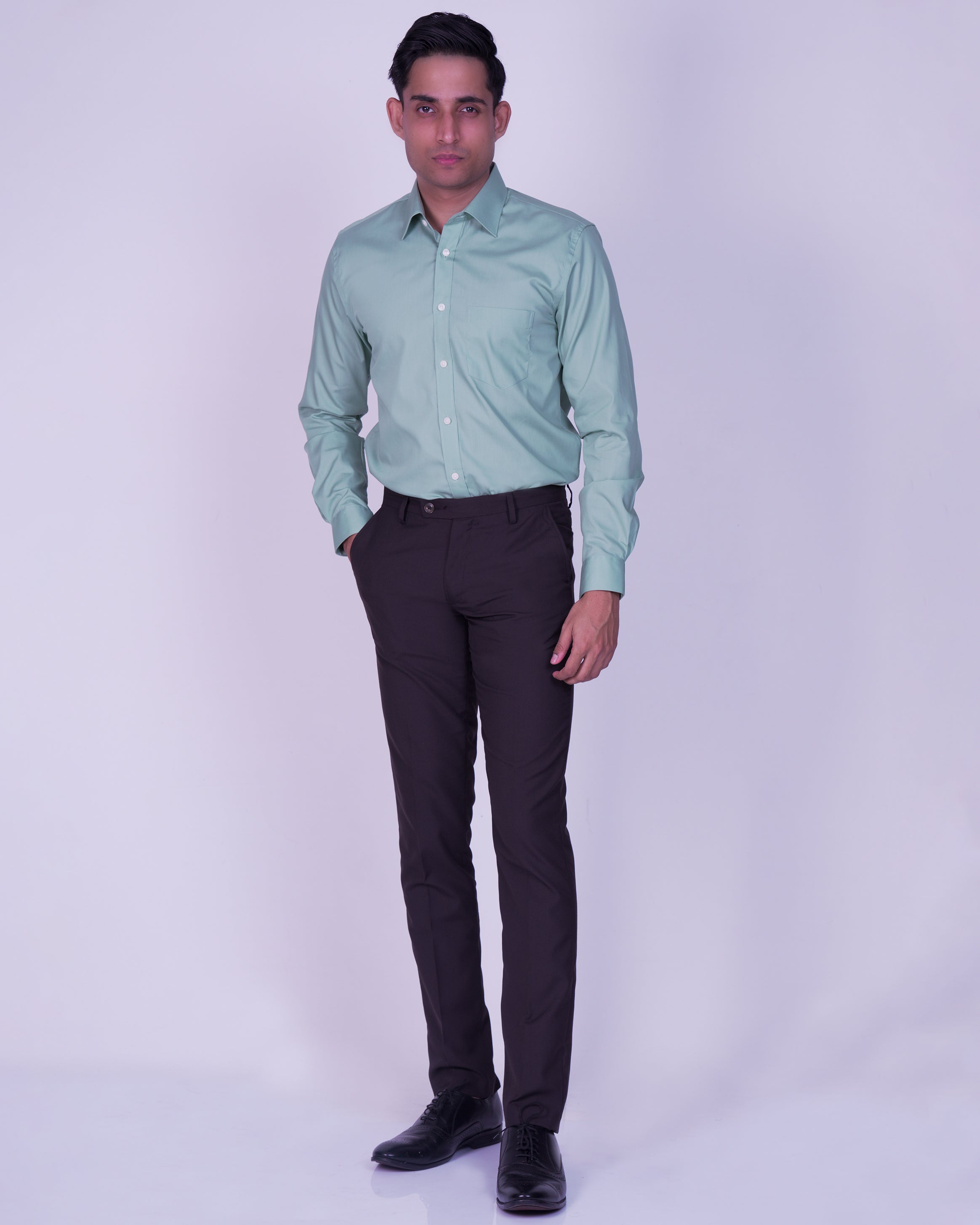 Emerald Majesty Plain Slim Fit-Green Meadow