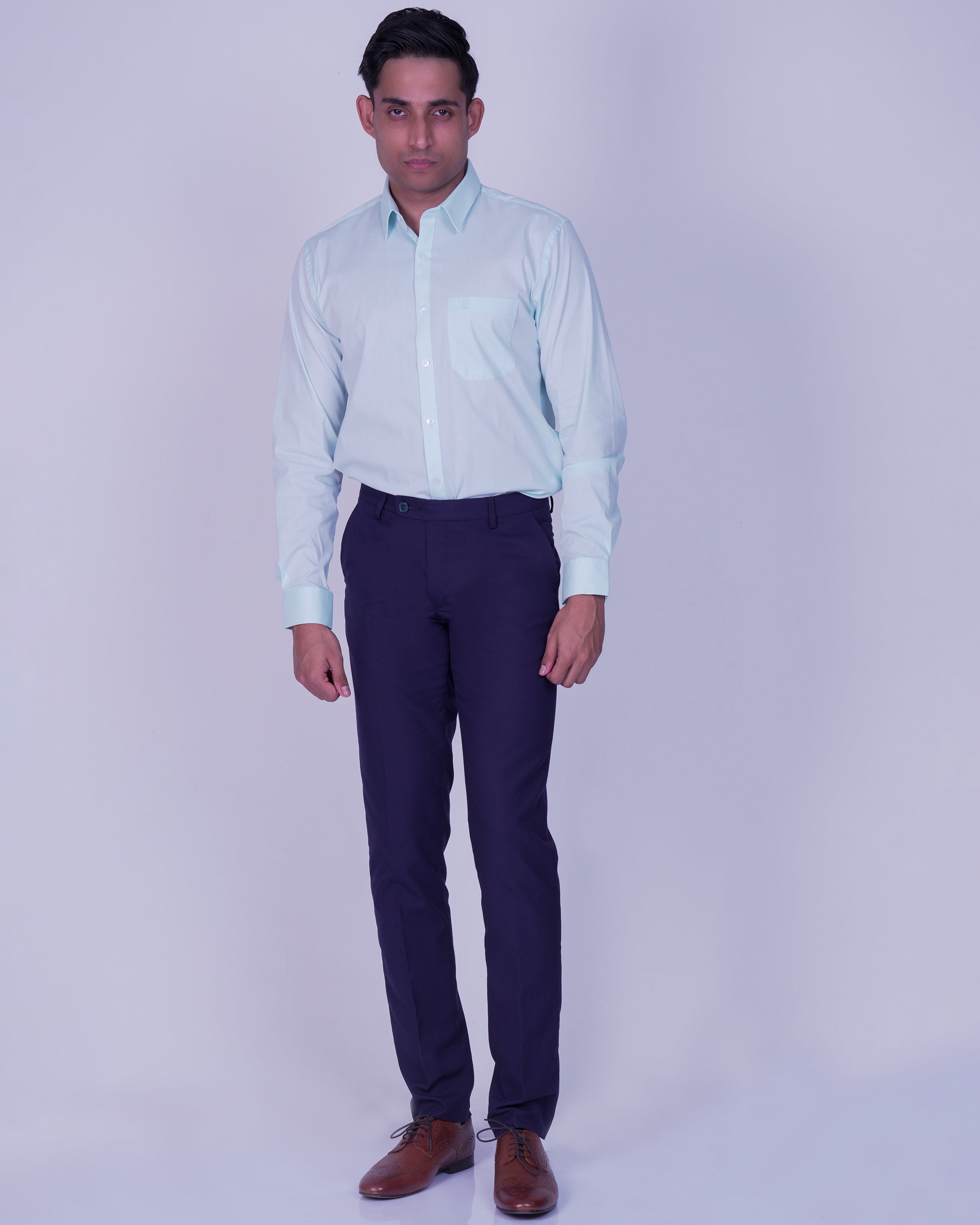 Emerald Corporate Plain Slim Fit-Petitfour Blue