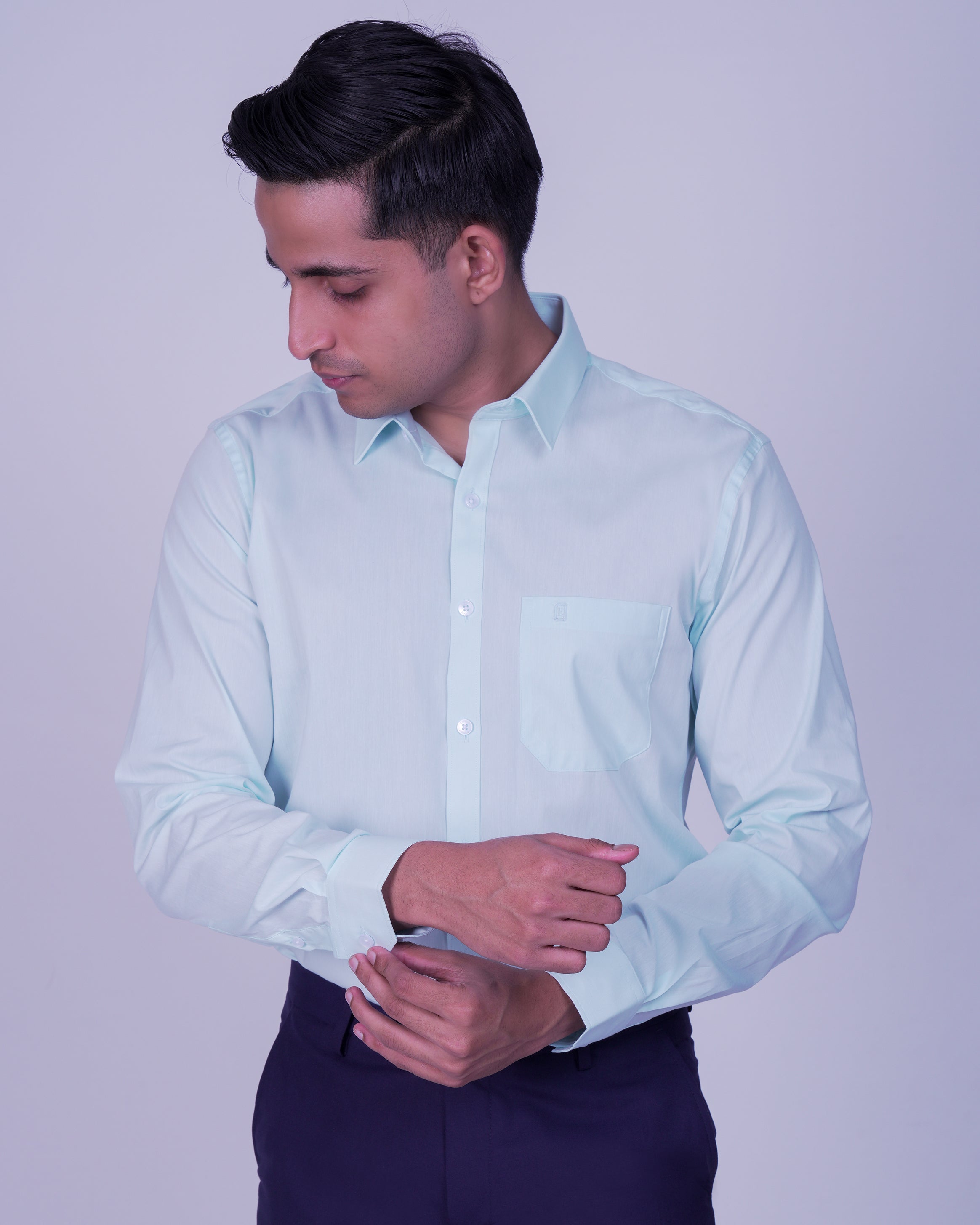 Emerald Corporate Plain Slim Fit-Petitfour Blue